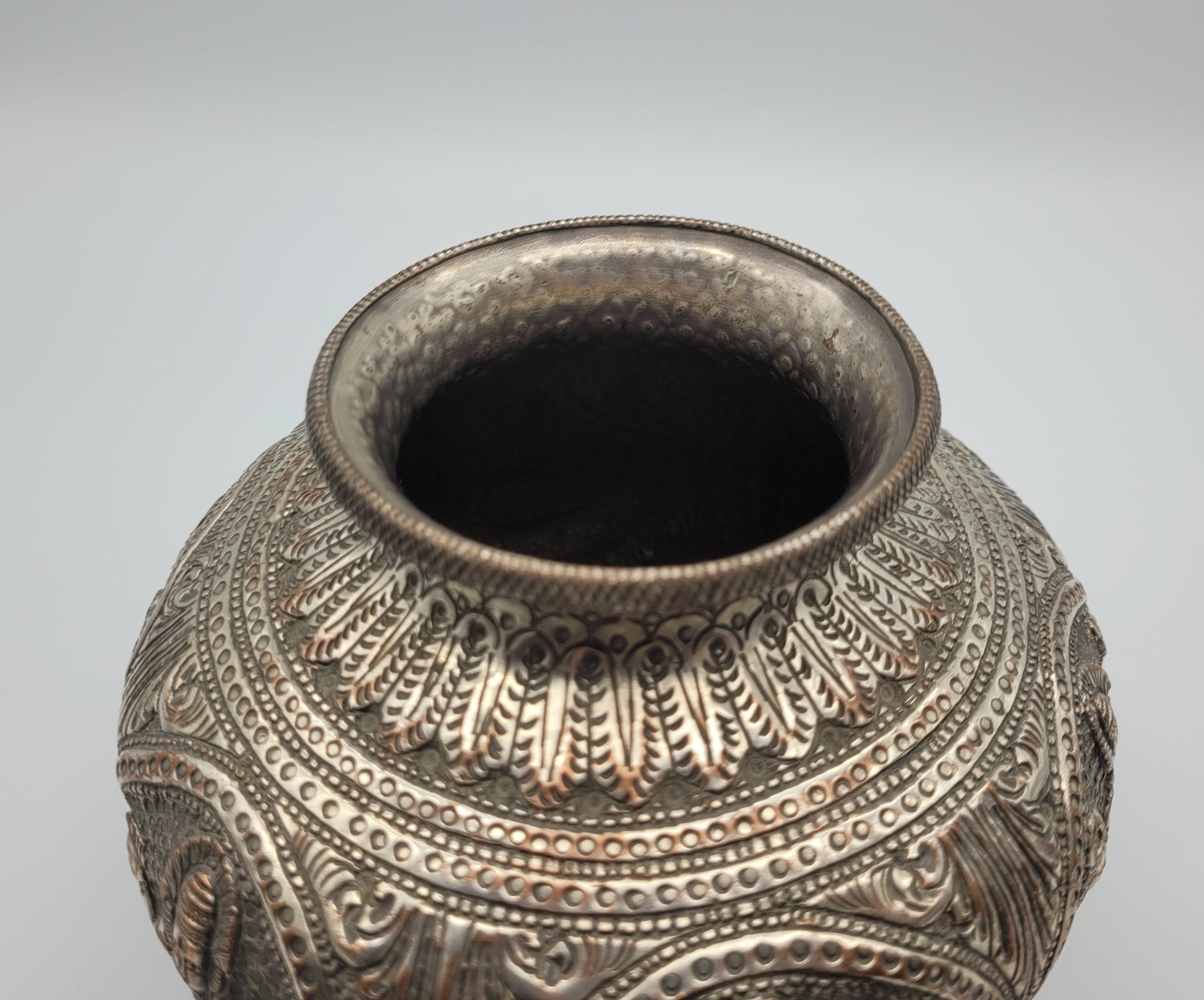 silver antique 19th Century Hand Decorated