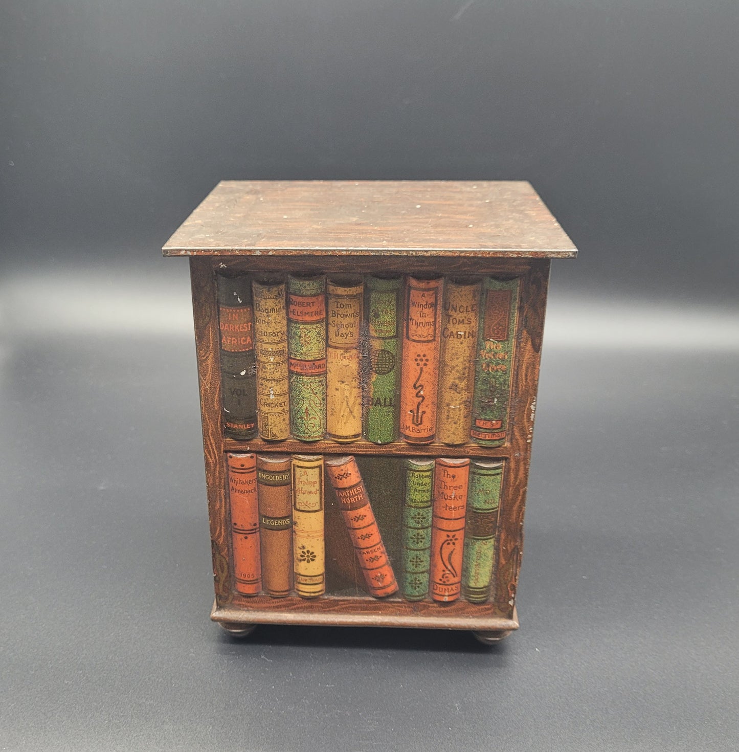 Antique Advertising - Huntley and Palmers Bookcase Biscuit Tin c.1905 / Book