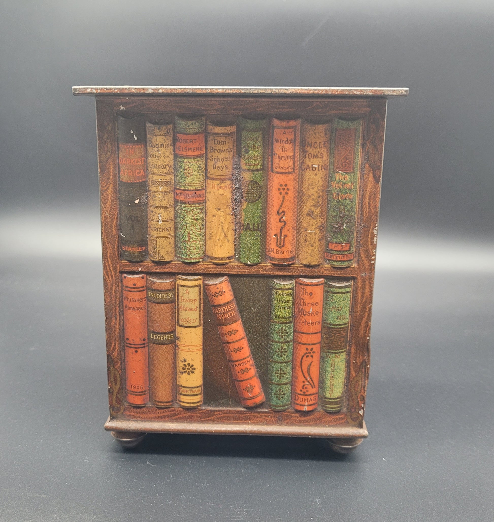 Antique Advertising - Huntley and Palmers Bookcase Biscuit Tin c.1905 / Book