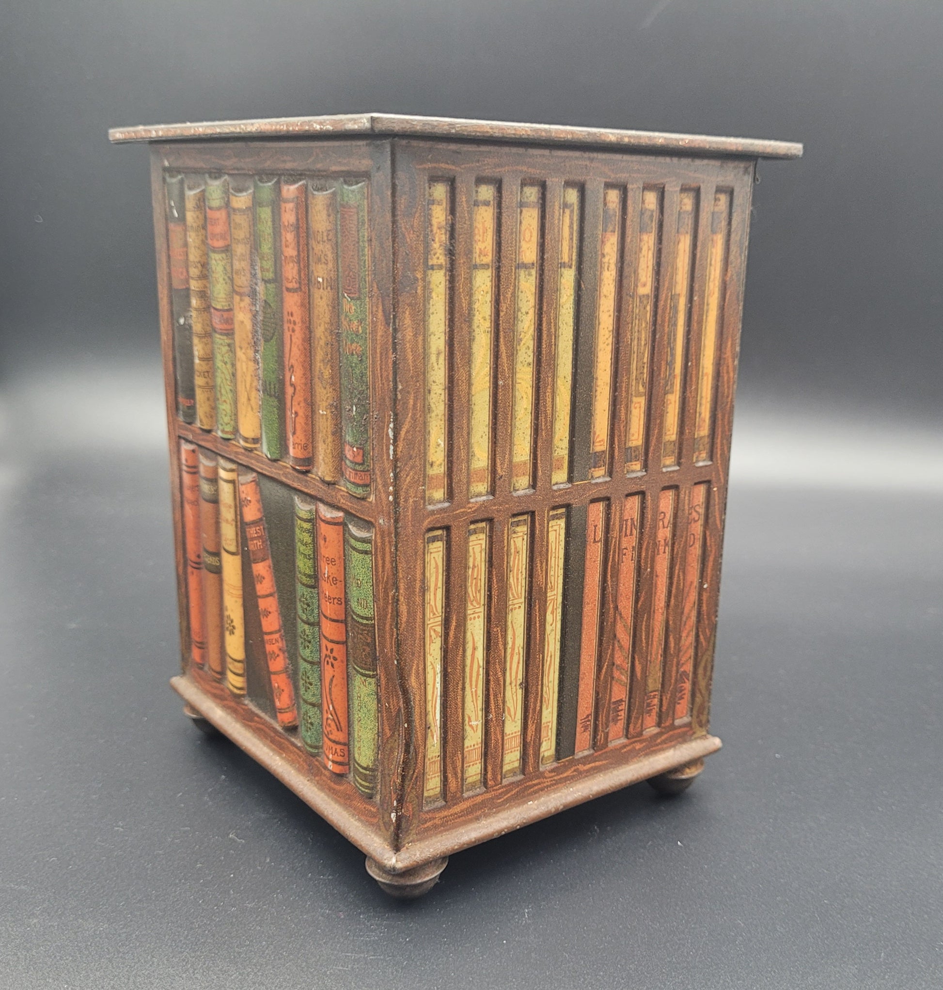 Antique Advertising - Huntley and Palmers Bookcase Biscuit Tin c.1905 / Book