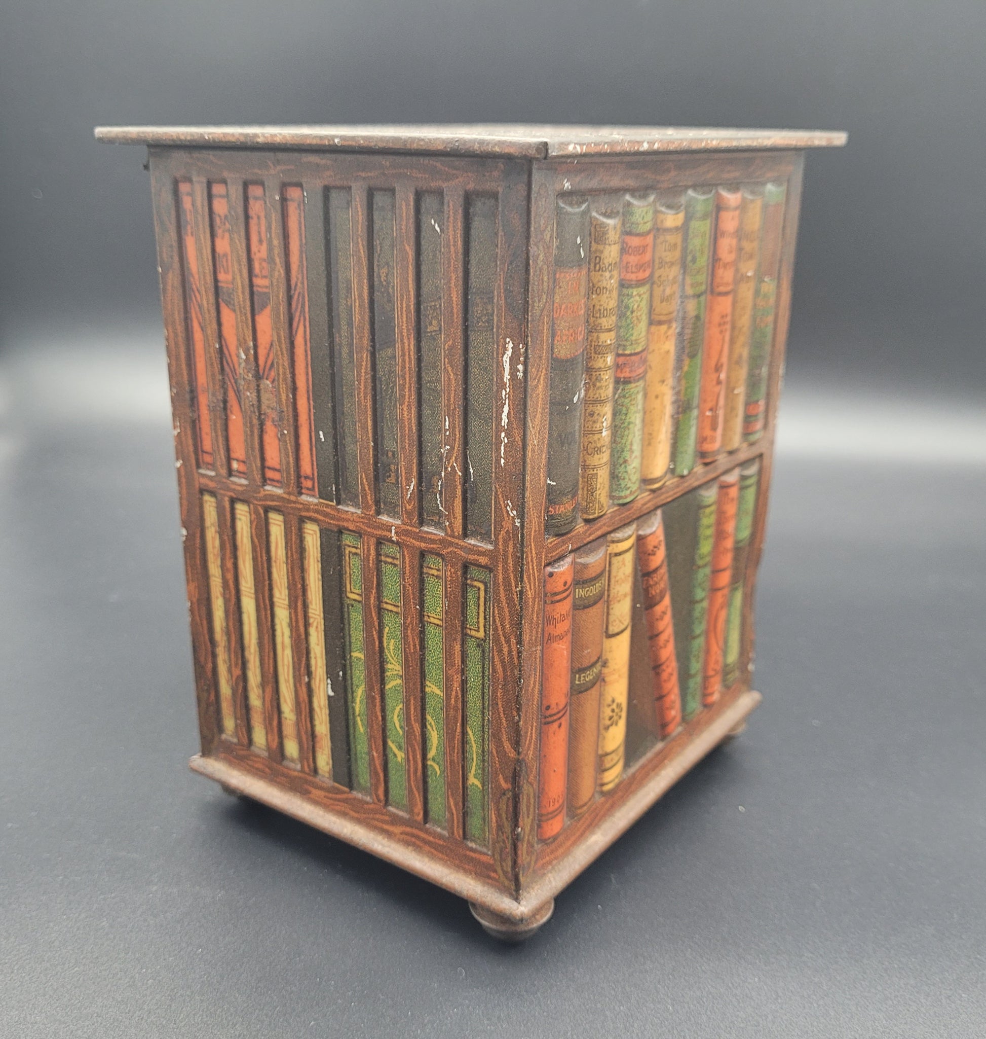 Antique Advertising - Huntley and Palmers Bookcase Biscuit Tin c.1905 / Book