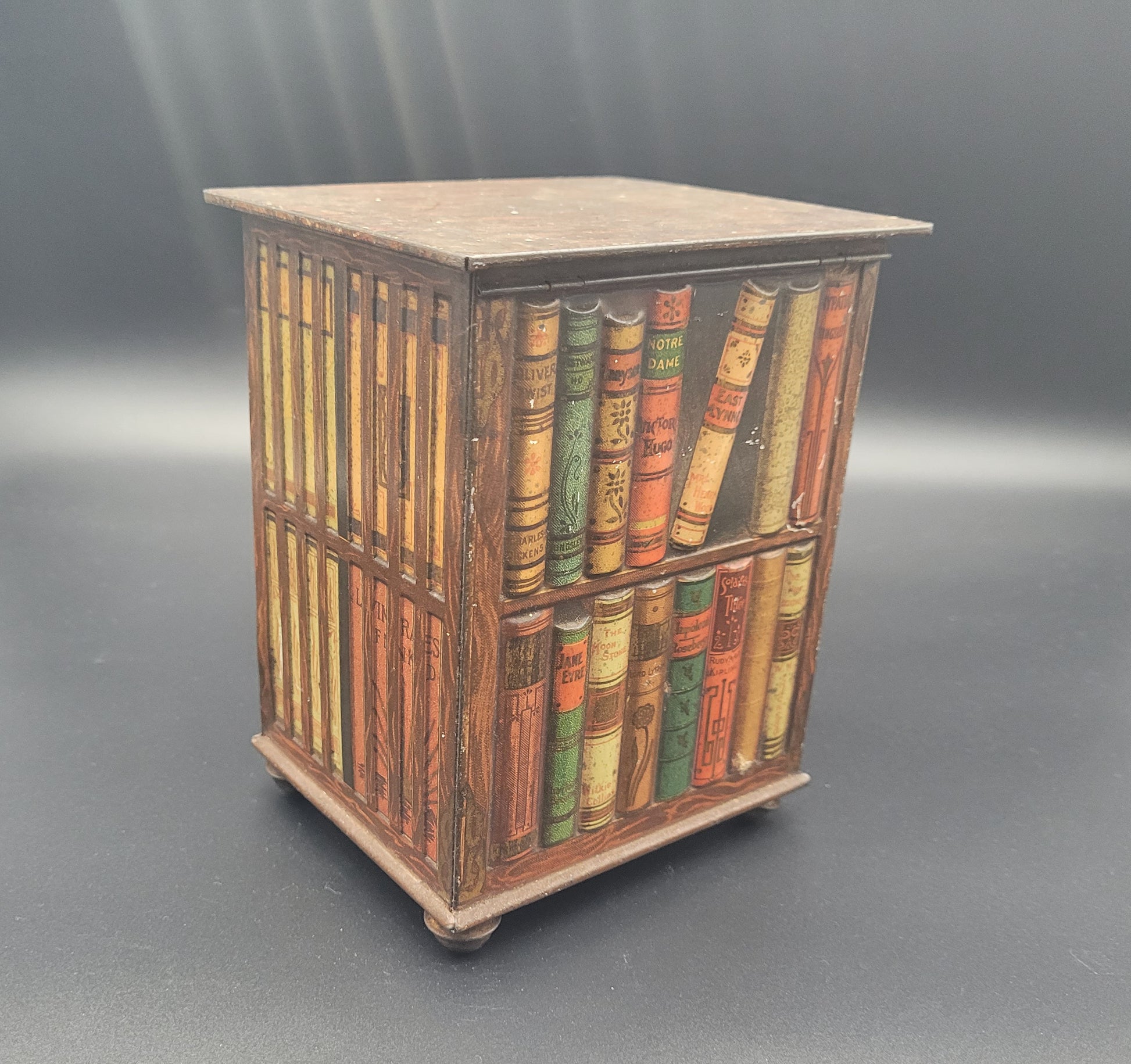 Antique Advertising - Huntley and Palmers Bookcase Biscuit Tin c.1905