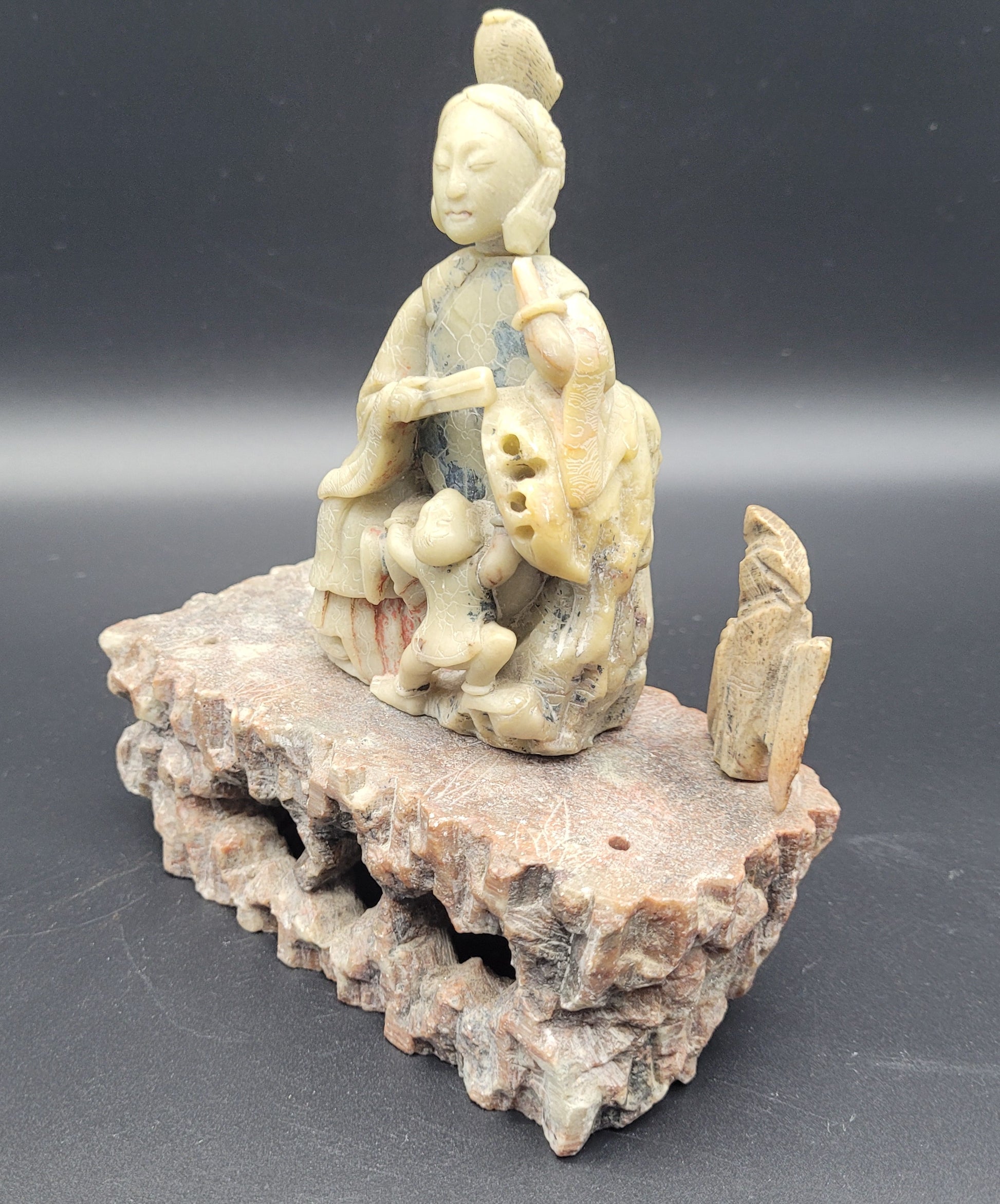 Guanyin Buddha Carving Figure 19th Century