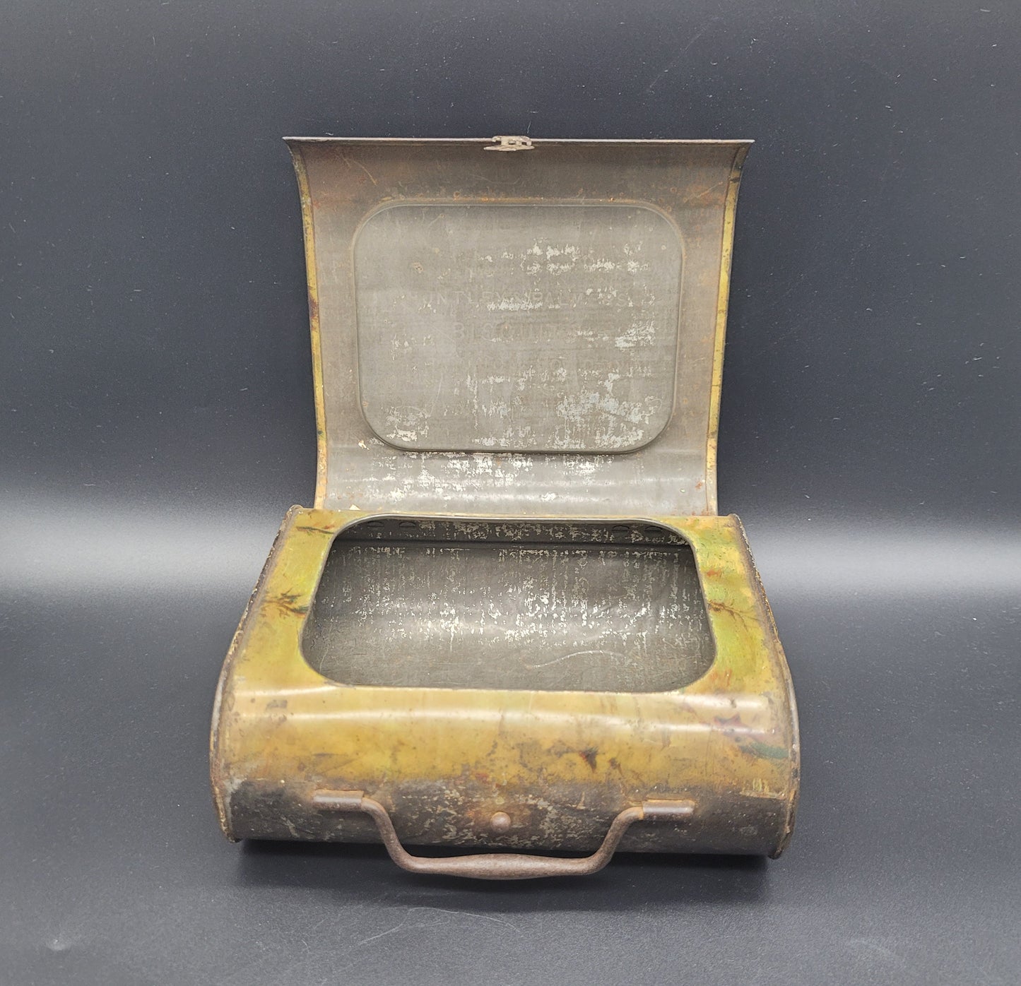 Antique very rare 1902 huntley & palmer ' log' tin Advertising Biscuit Tin