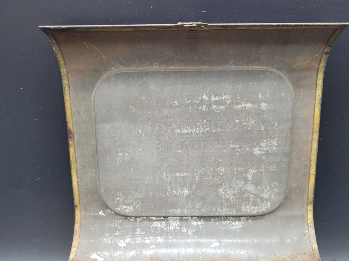Antique very rare 1902 huntley & palmer ' log' tin Advertising Biscuit Tin