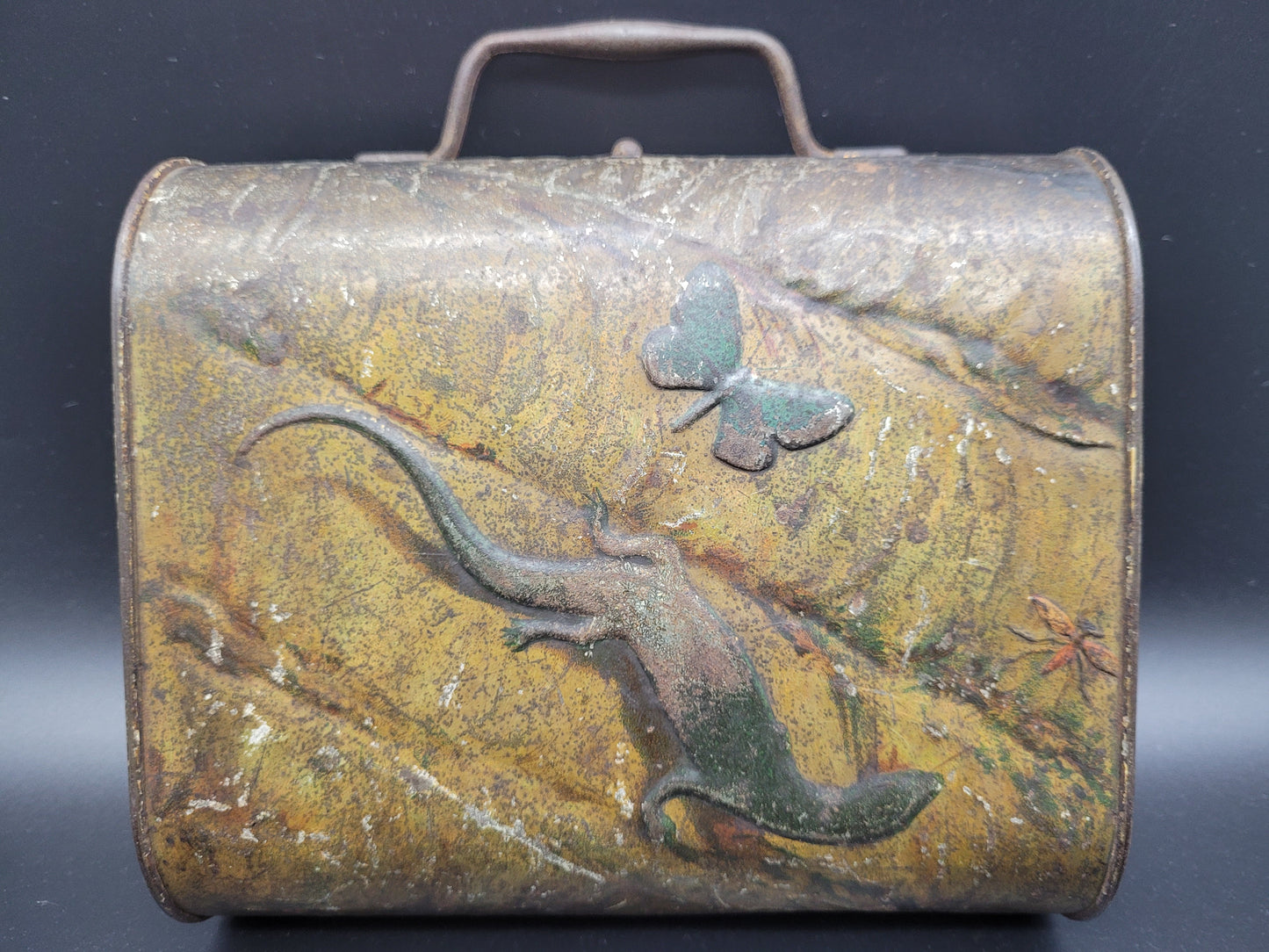 Antique very rare 1902 huntley & palmer ' log' tin Advertising Biscuit Tin