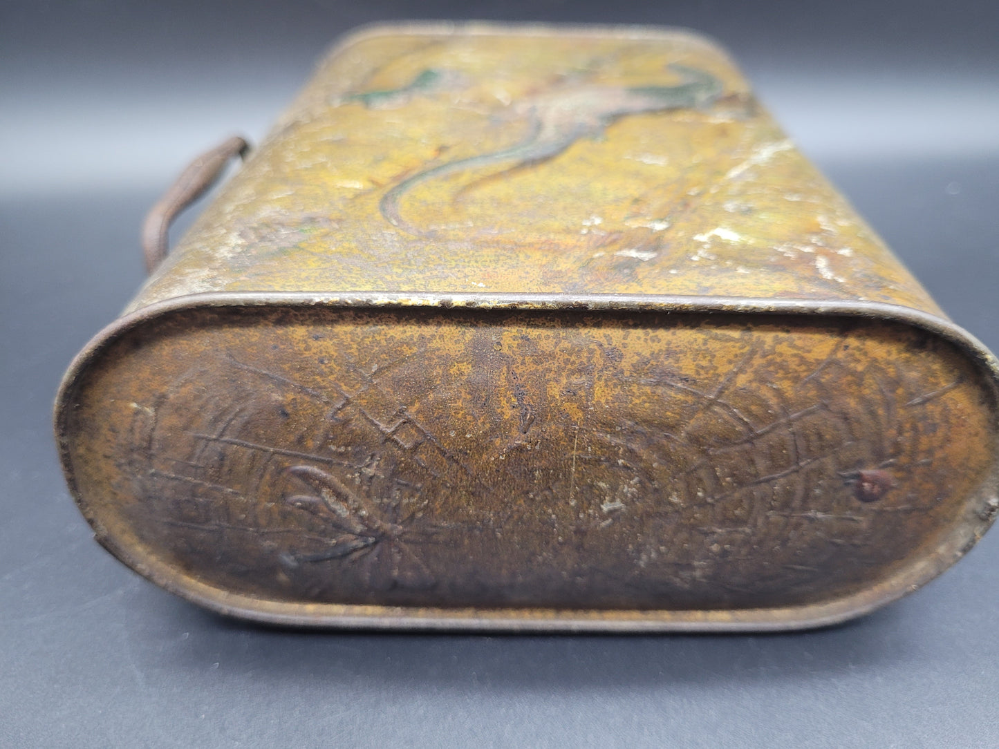 Antique very rare 1902 huntley & palmer ' log' tin Advertising Biscuit Tin
