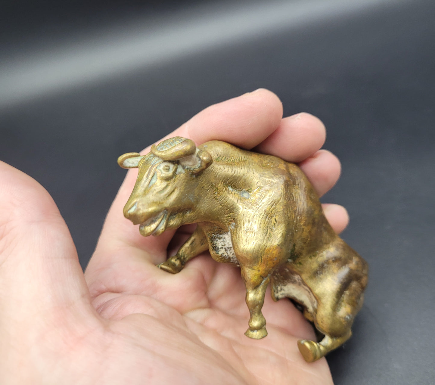 Vintage Brass / Bronze Bull Figurine Model