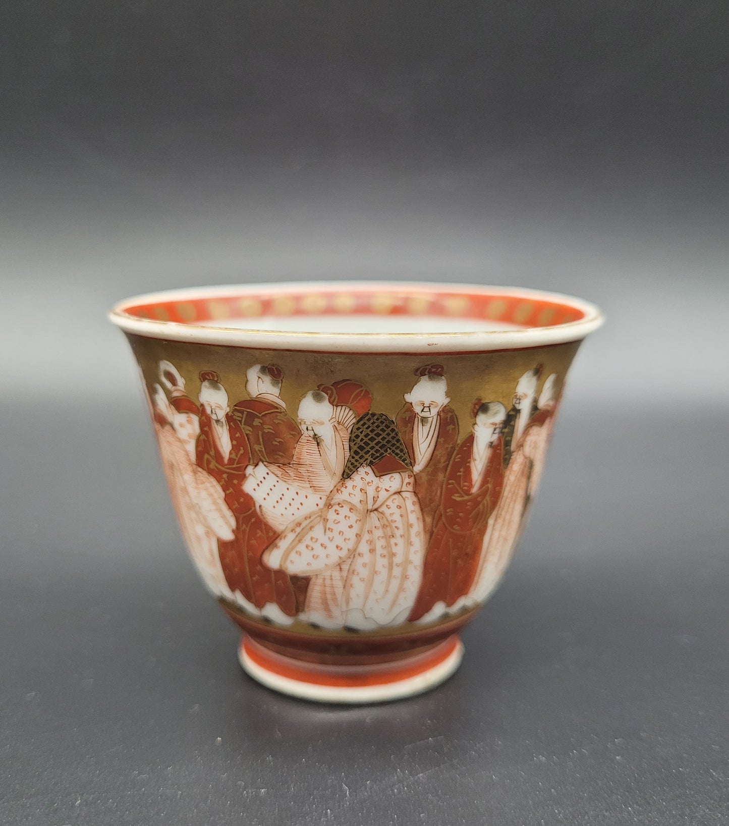 Antique Japanese Kutani Satsuma Cup Meji 19th Century Signed