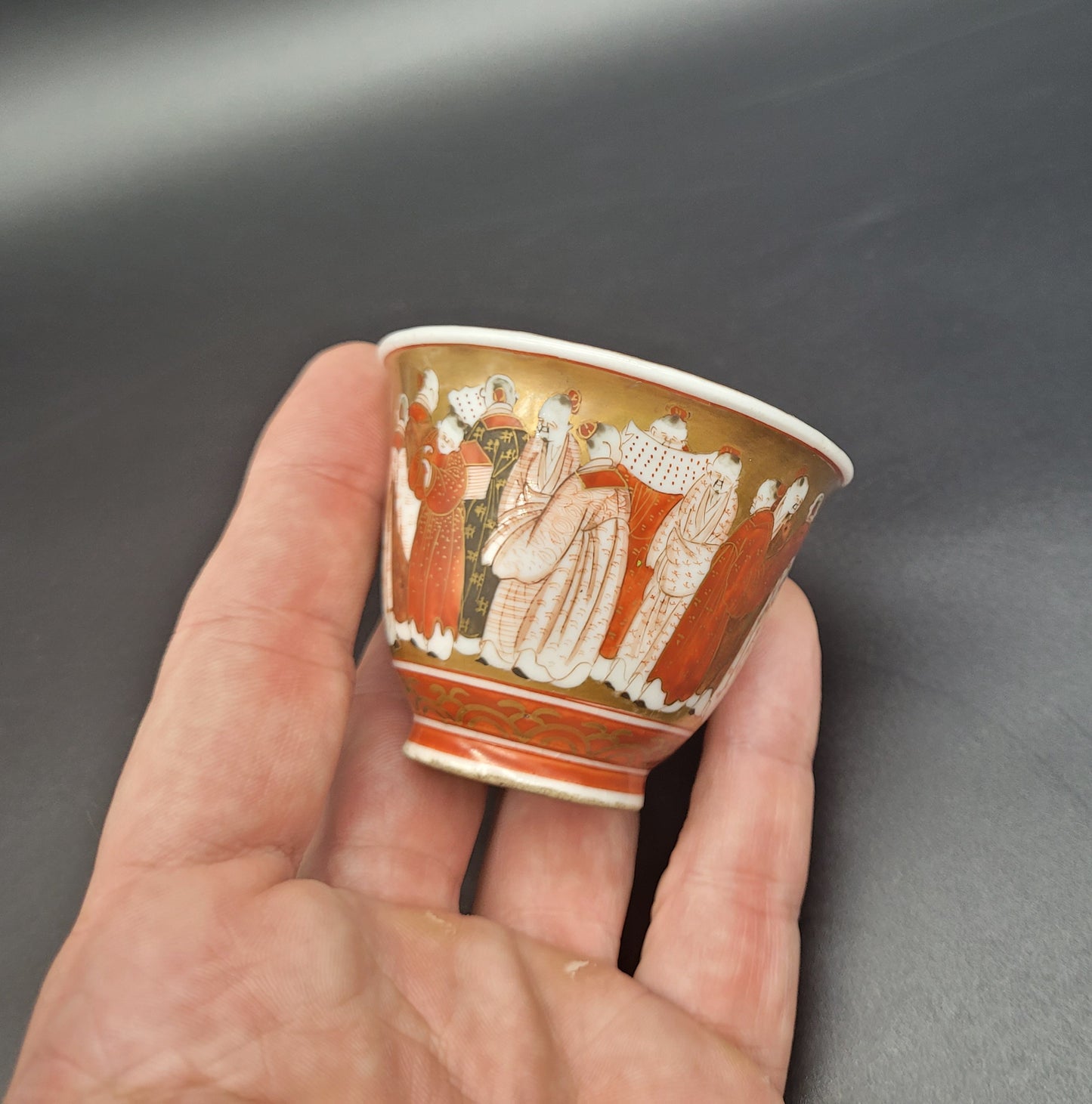 Antique Japanese Kutani Satsuma Cup Amazing Quality Detail 19th Century Signed