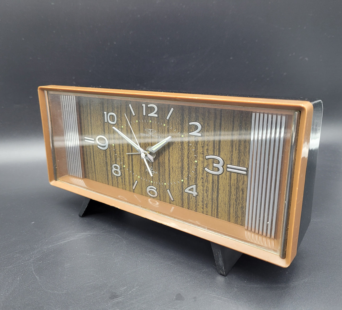 Vintage 1960s TOKYO wind up alarm clock made in Japan Retro Desk Clock