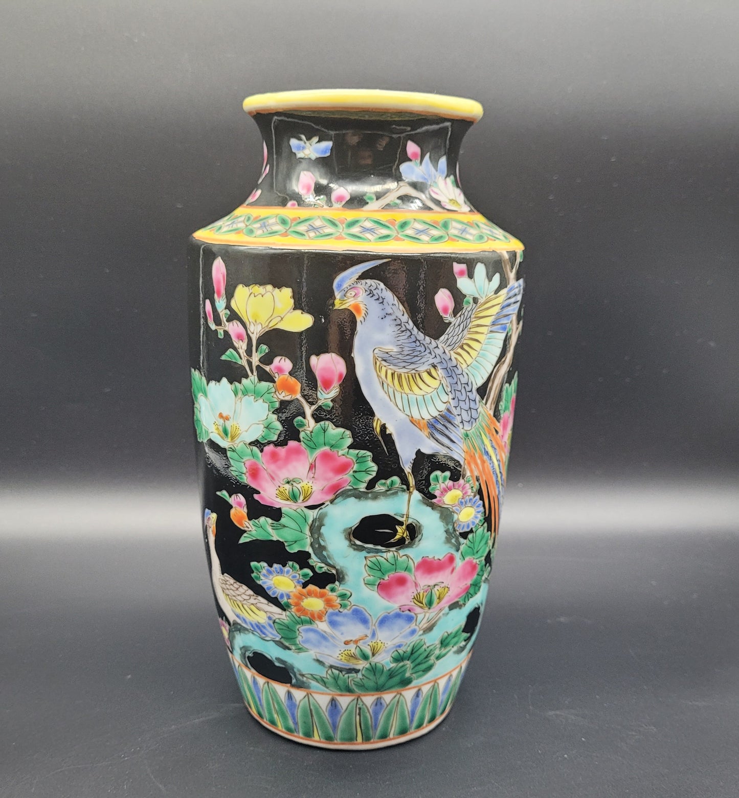 Antique Japanese 19th Century Vase Oriental Hand Painted