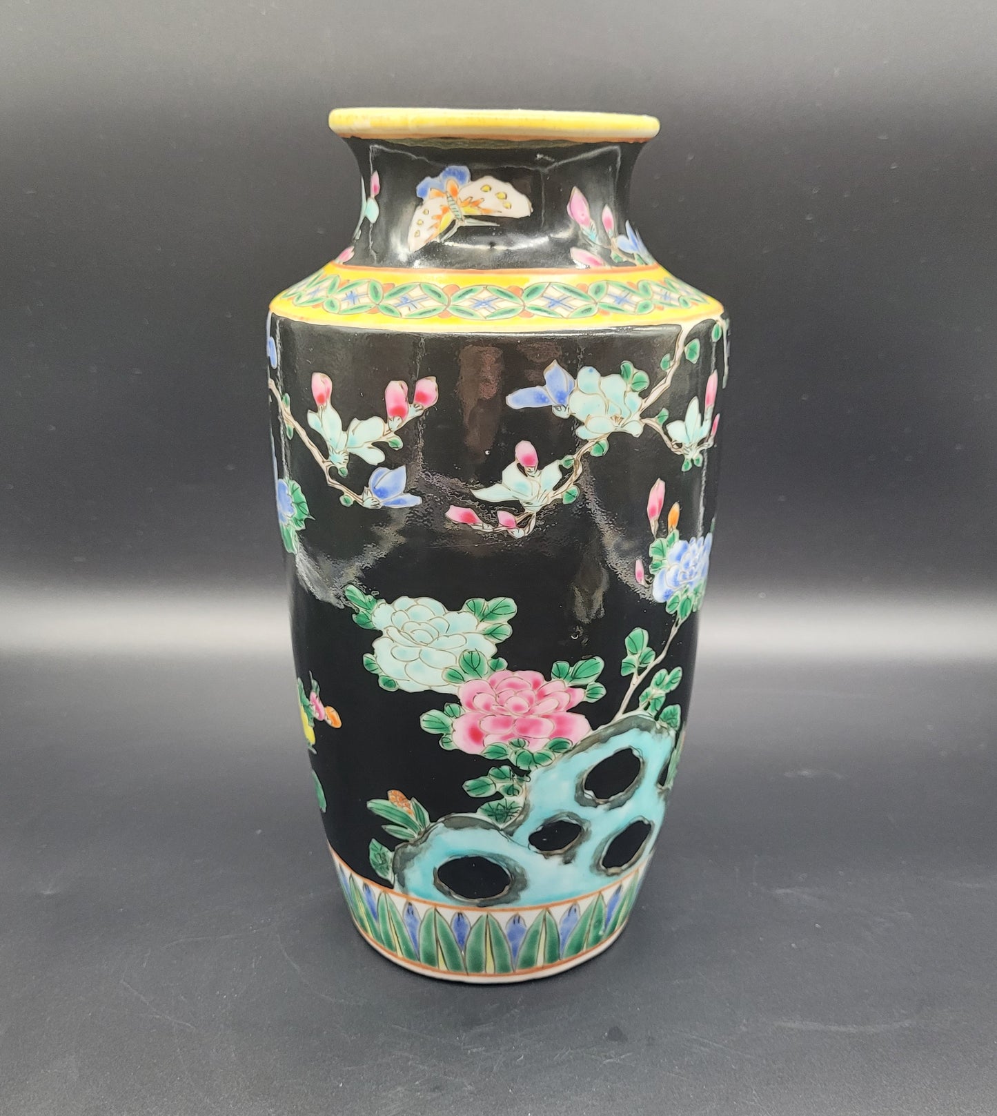 Antique Japanese 19th Century Vase Oriental Hand Painted