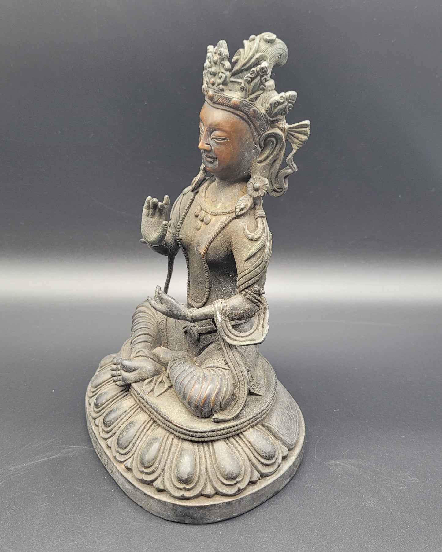 Bronze Buddha 19th Century Chinese Ming Mark Signed