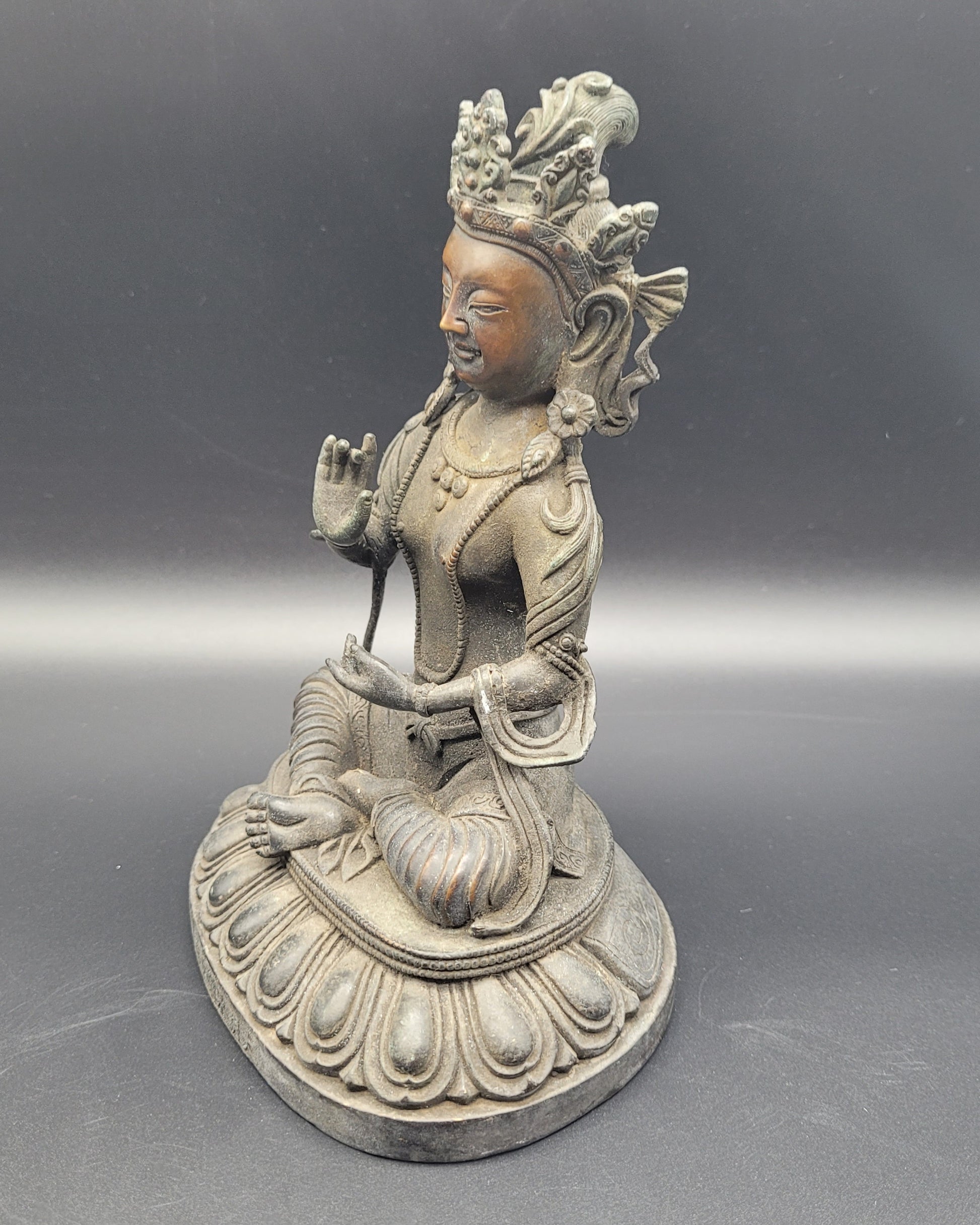 Bronze Buddha 19th Century Chinese Ming Mark Signed