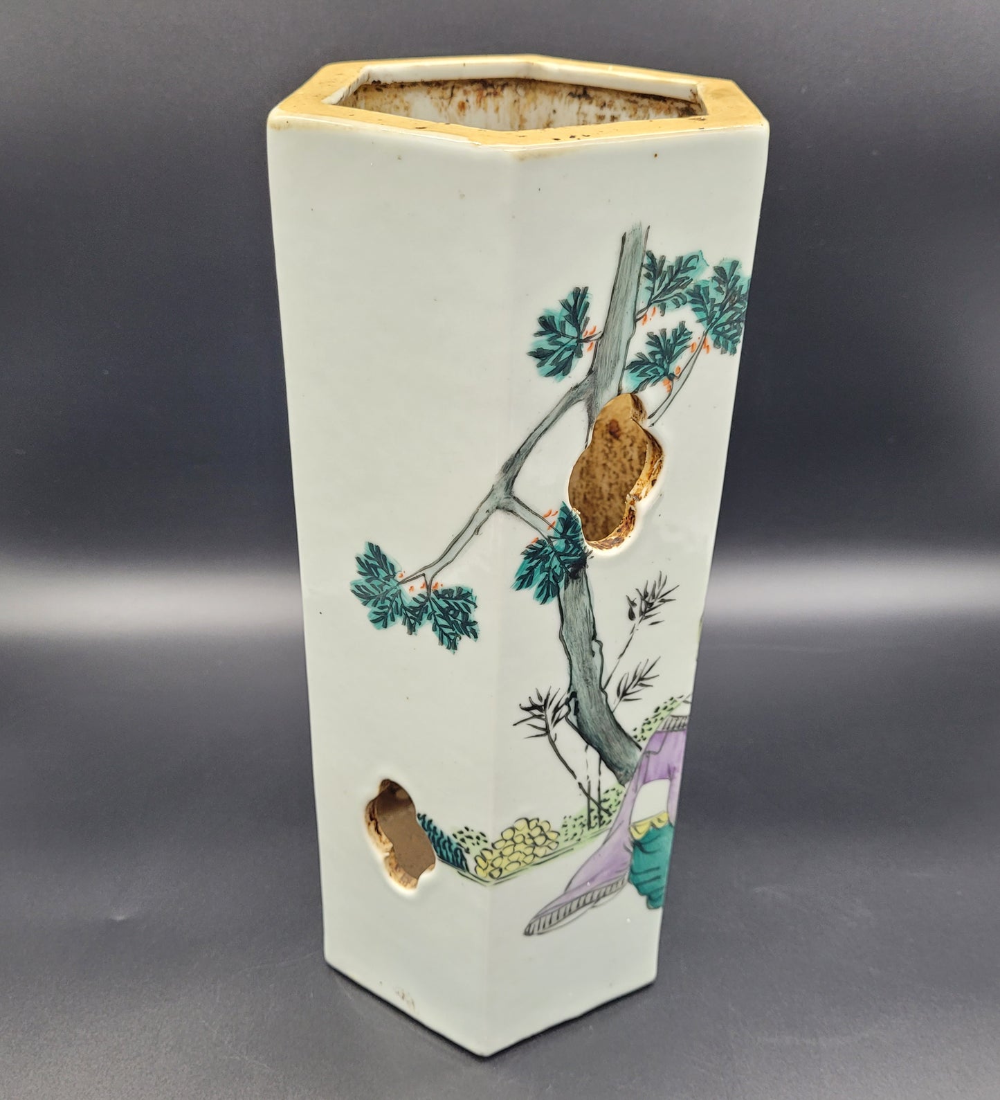 Antique Chinese Vase Hat Stand Late 19th Early 20th Century