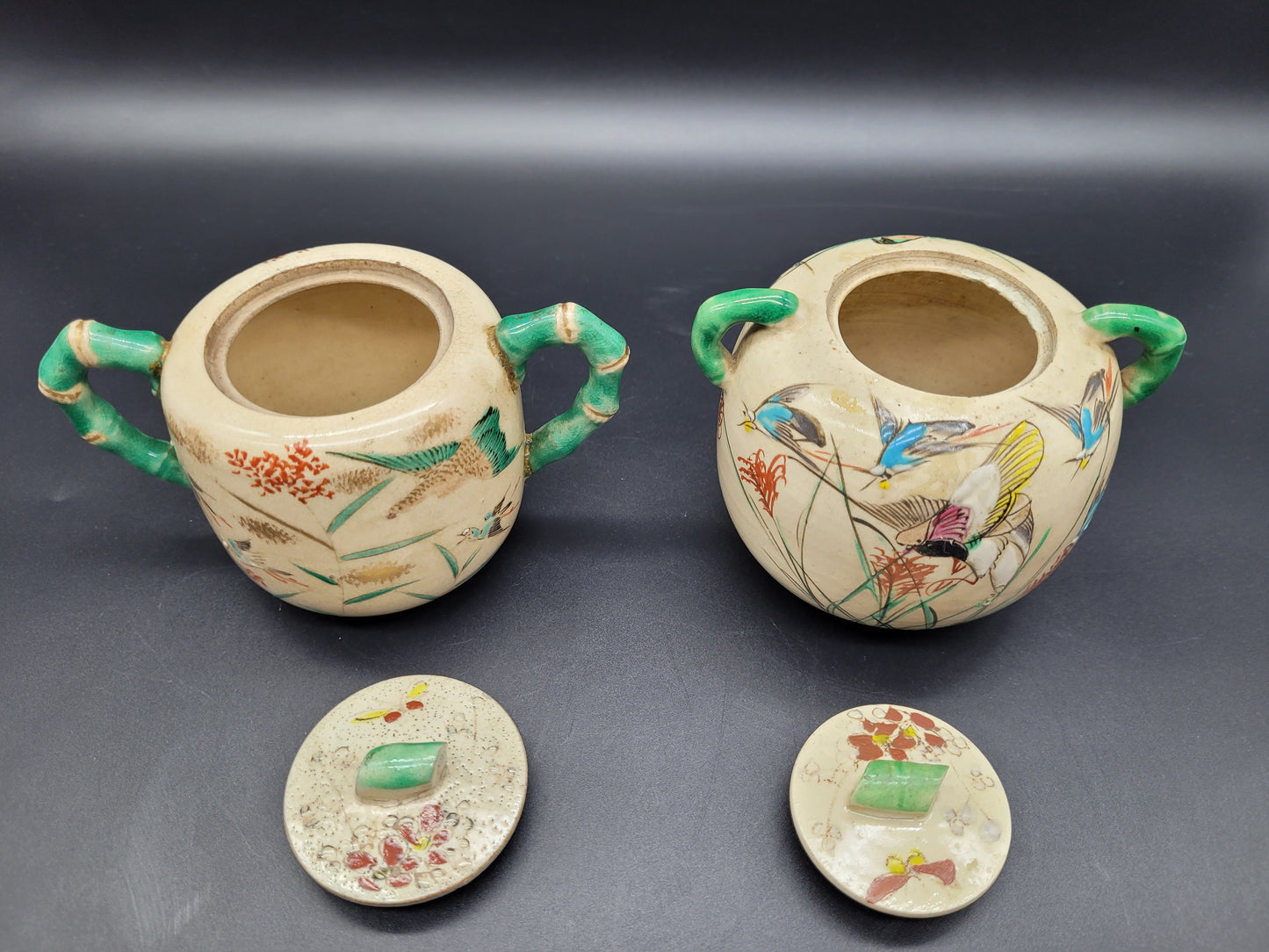 Antique Japanese TEA SET Kinkozan Awata Satsuma Porcelain 19th Century