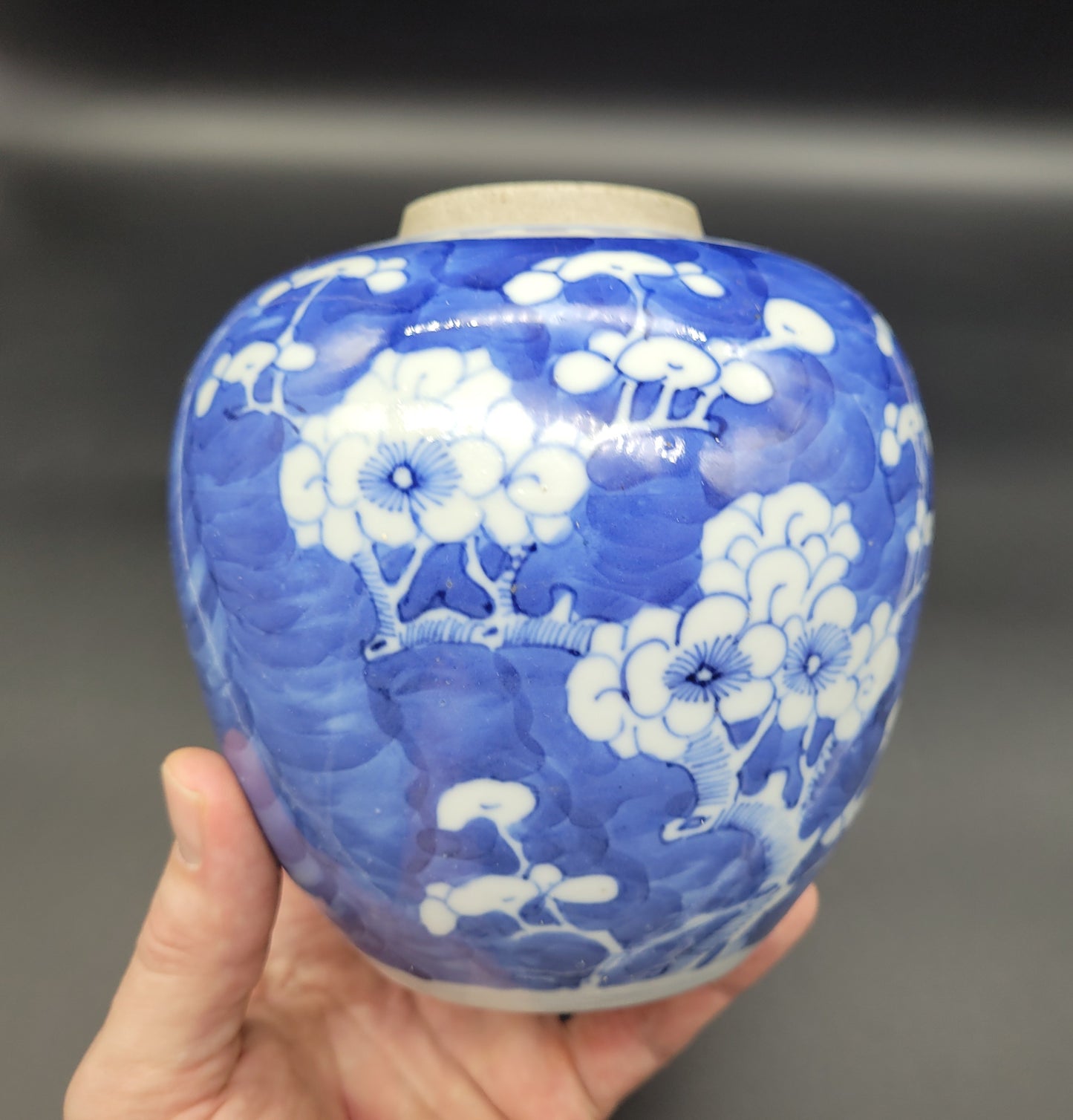 Antique Chinese KANGXI Prunus Ginger Jar 18th Century 4 Character Mark