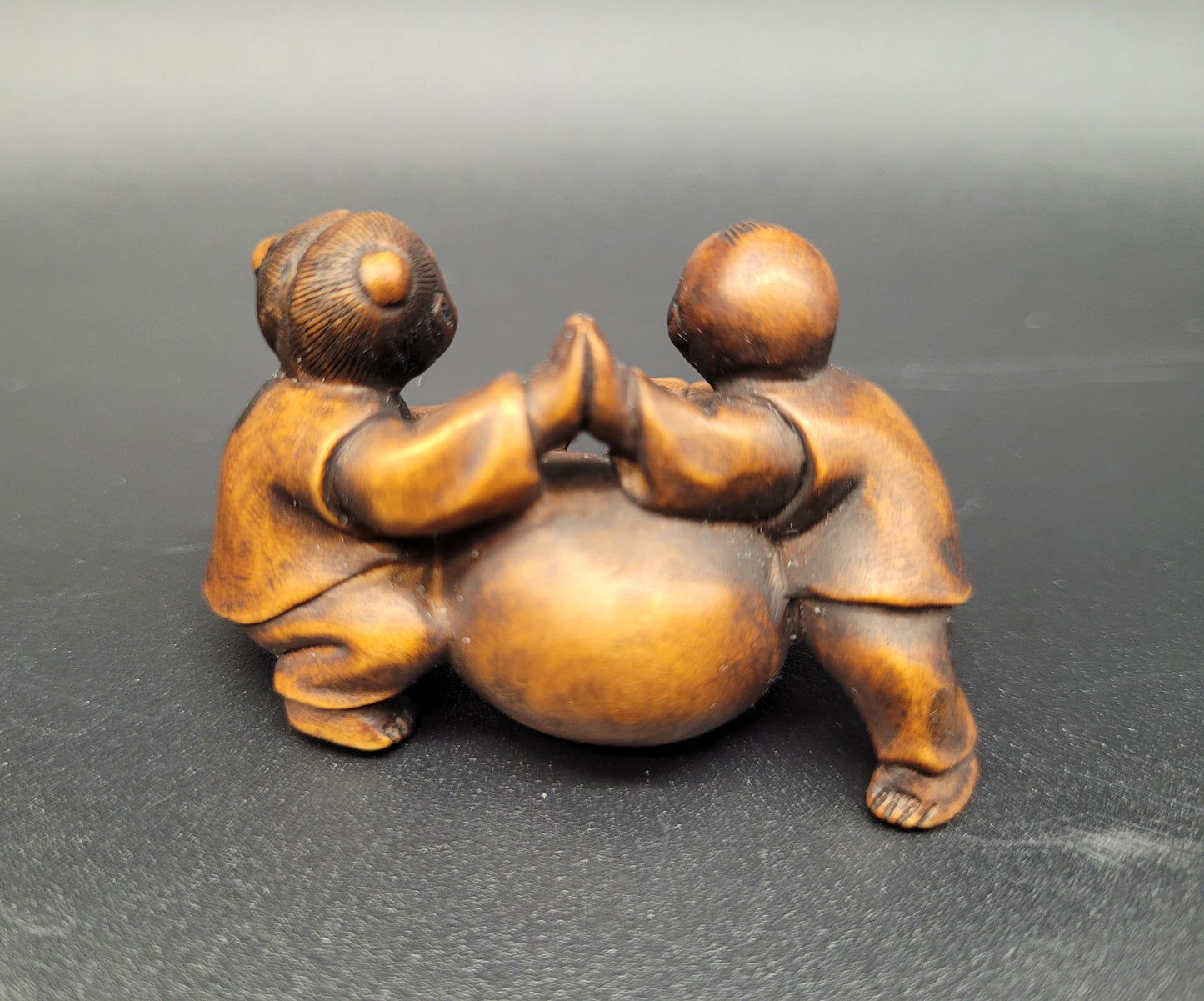 Antique Japanese EDO Period hand-carved wood Netsuke 18th Century