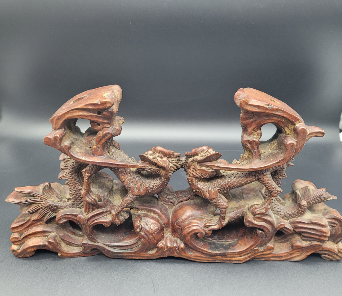 Chinese Qing Carved Dragon Incense Stand 19th Century