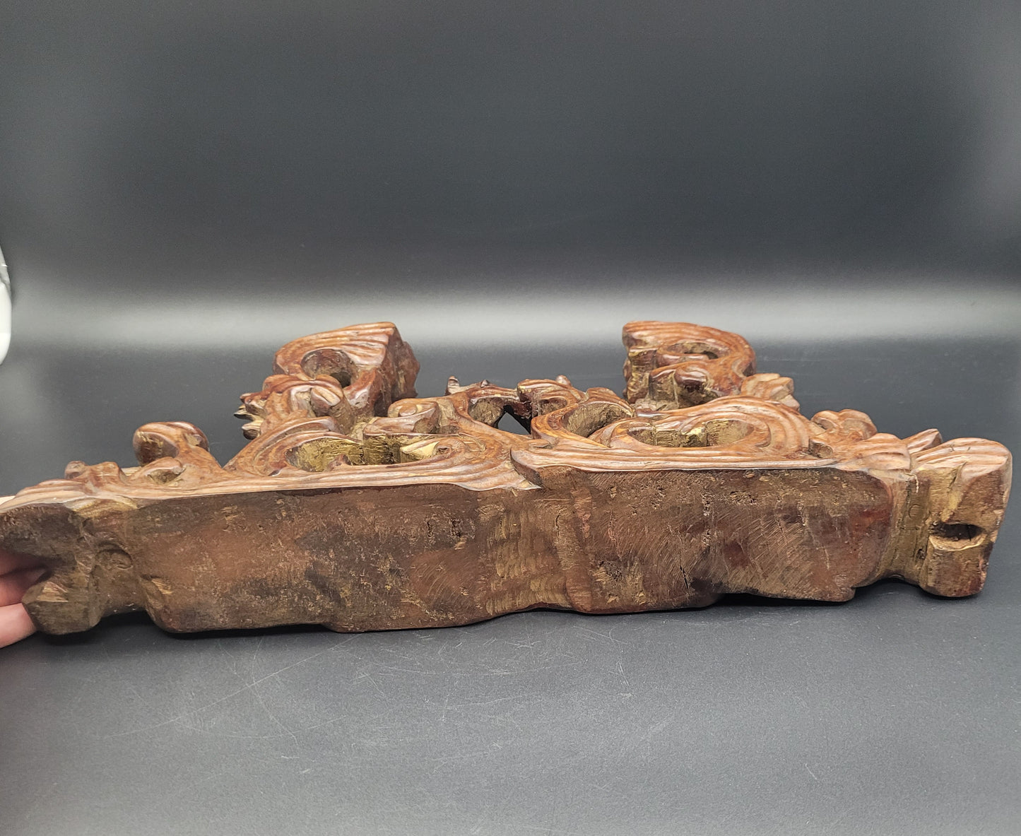 Chinese Qing Carved Dragon Incense Stand 19th Century