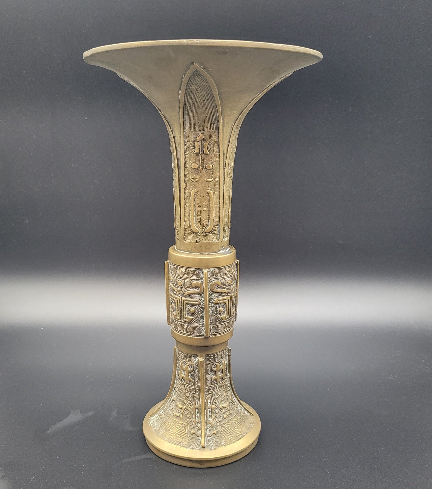 Chinese Qing Bronze GU Form Vase 19th Century Antique Bronze