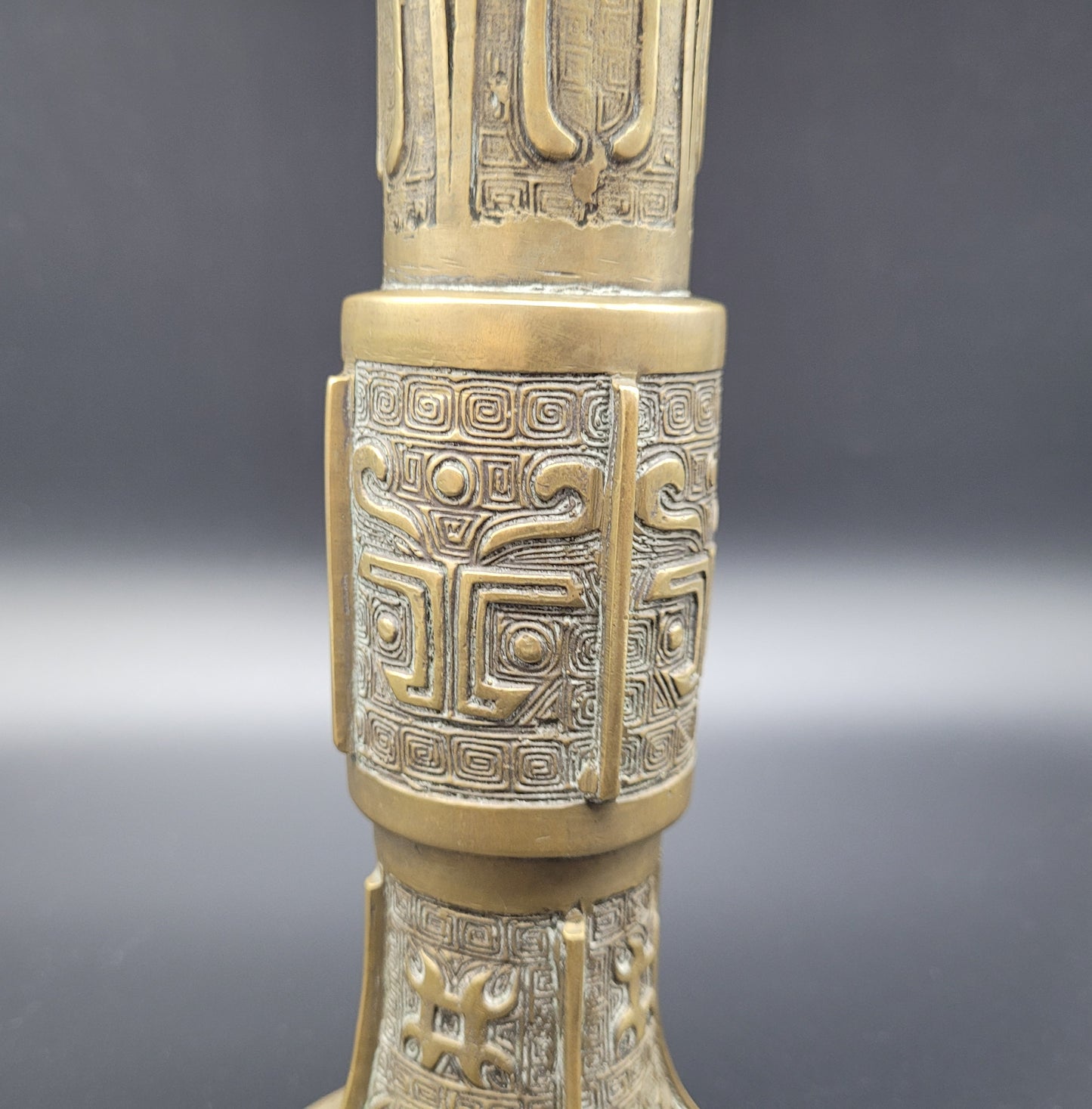 Chinese Qing Bronze GU Form Vase 19th Century Antique Bronze