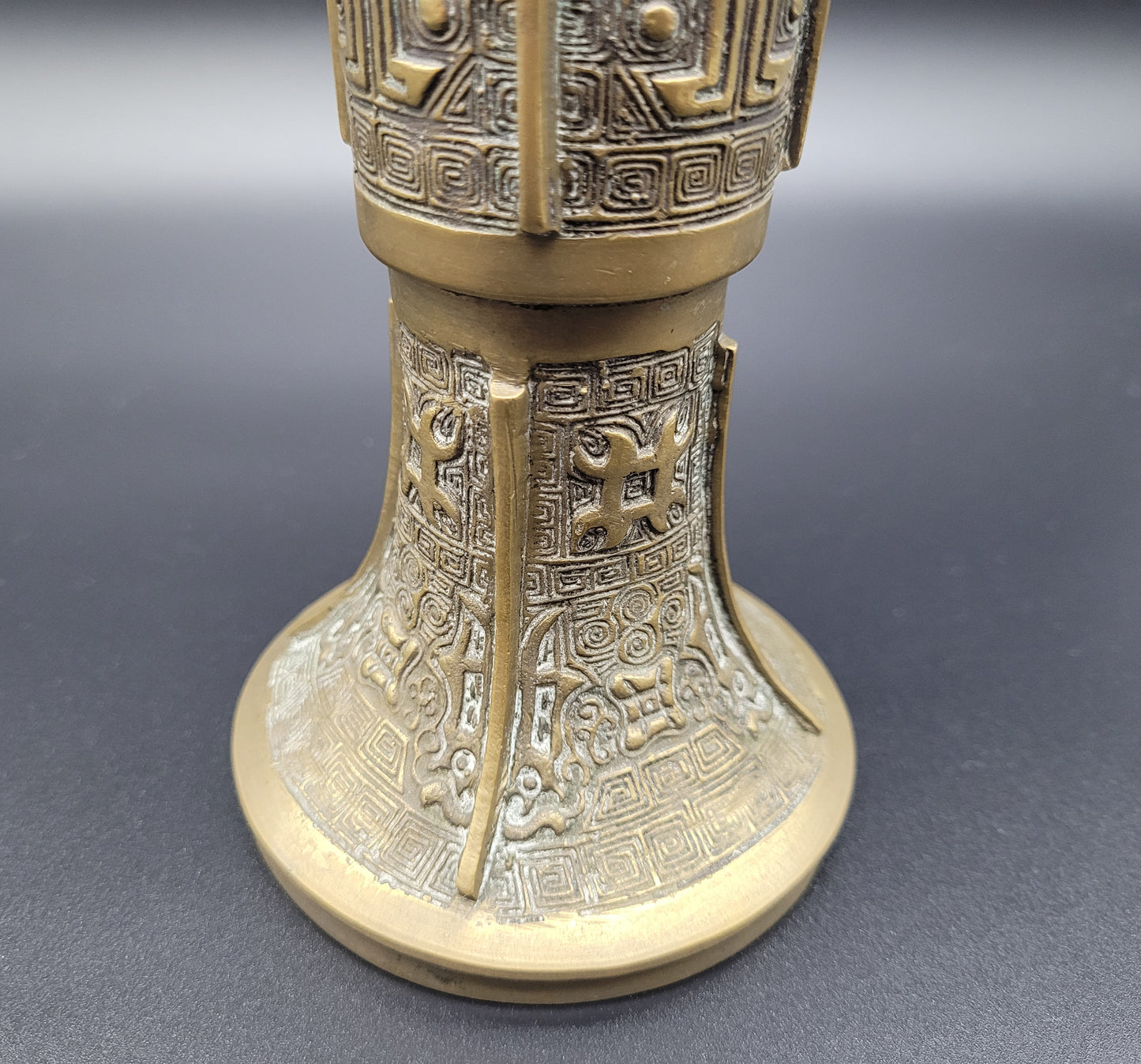 Chinese Qing Bronze GU Form Vase 19th Century Antique Bronze
