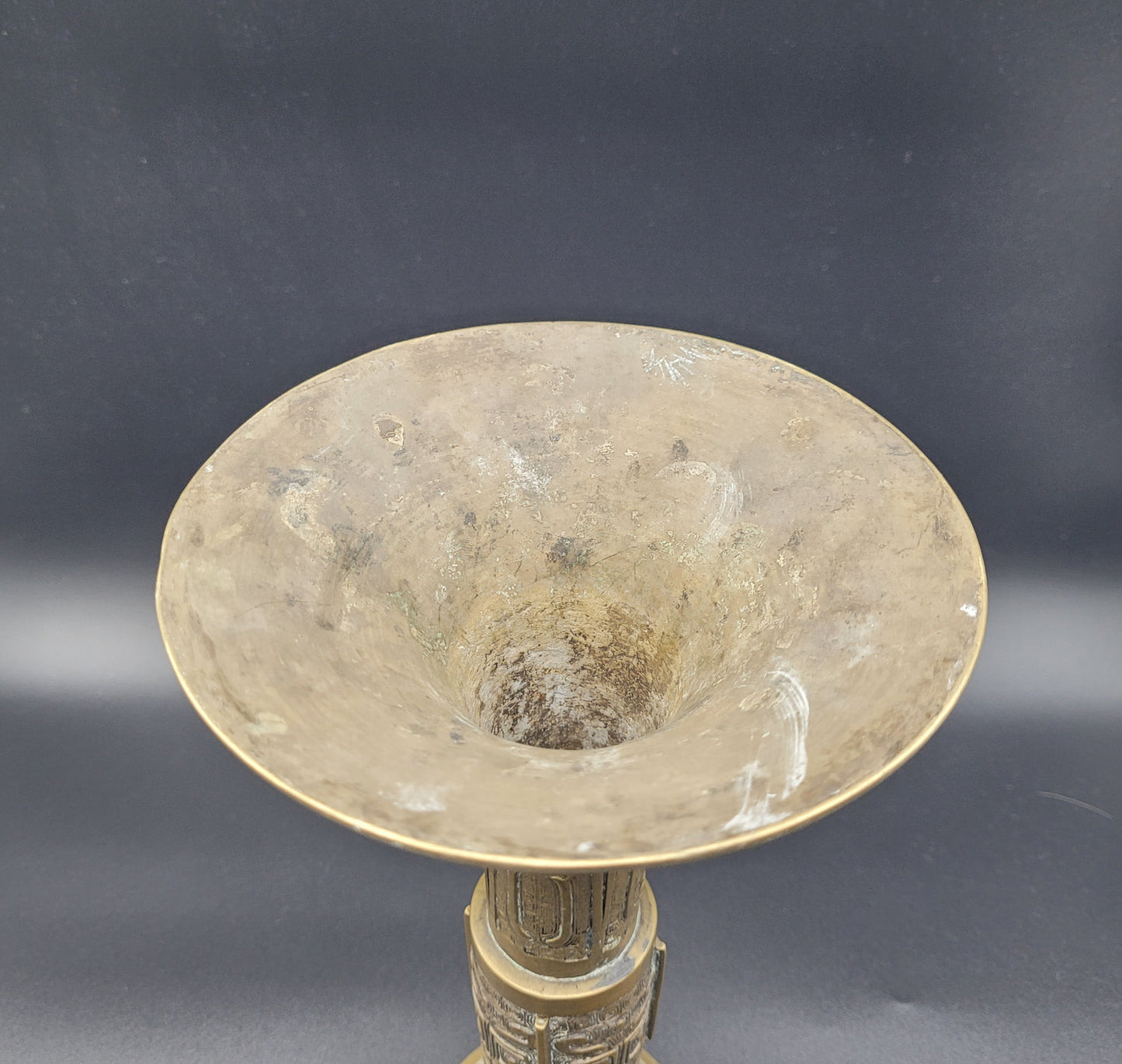Chinese Qing Bronze GU Form Vase 19th Century Antique Bronze