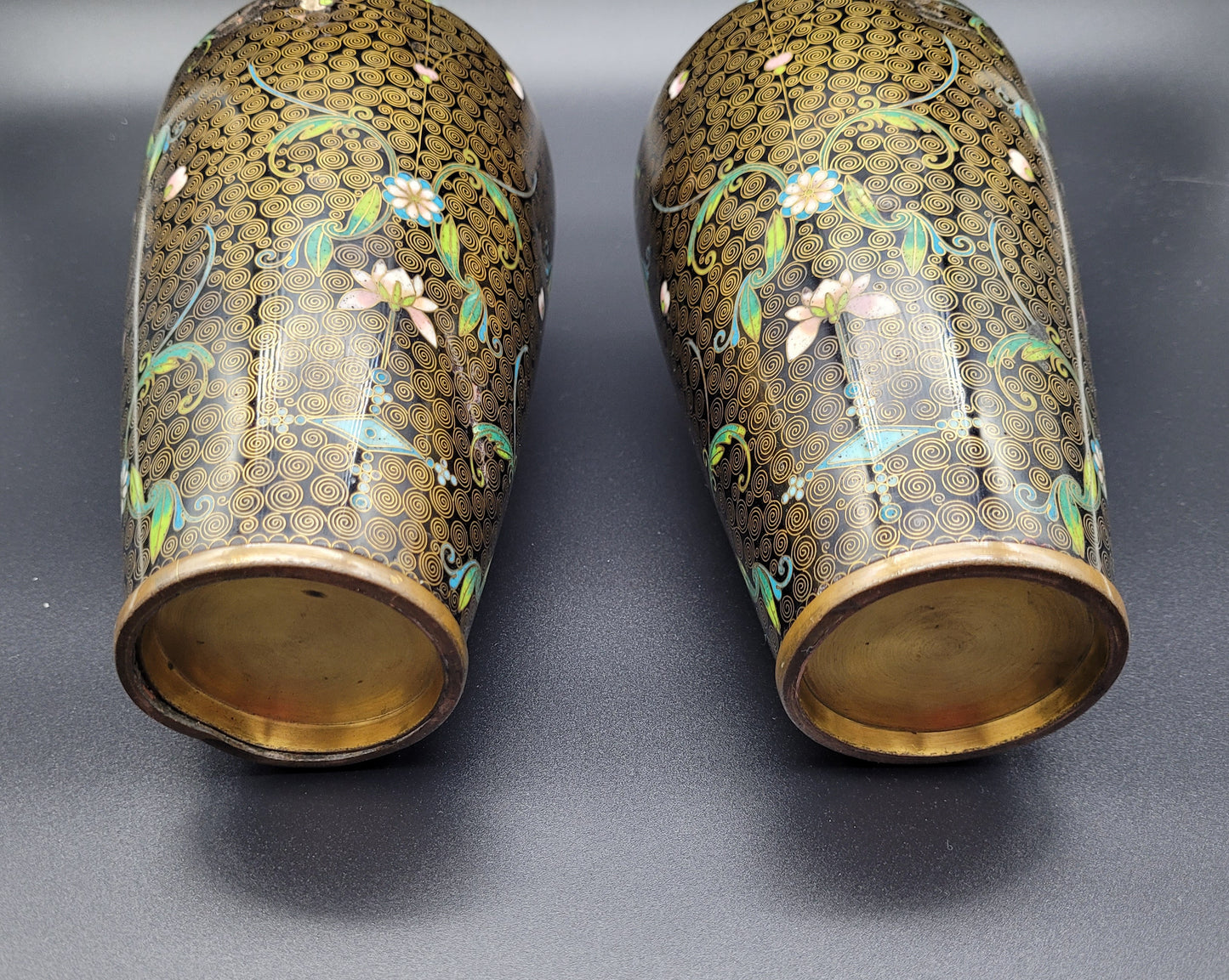Two Antique Japanese Cloisonne 19th Century Vases