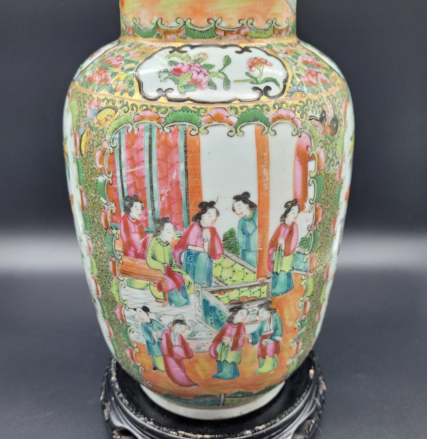 Antique Chinese 19th Century Famille Rose Vase