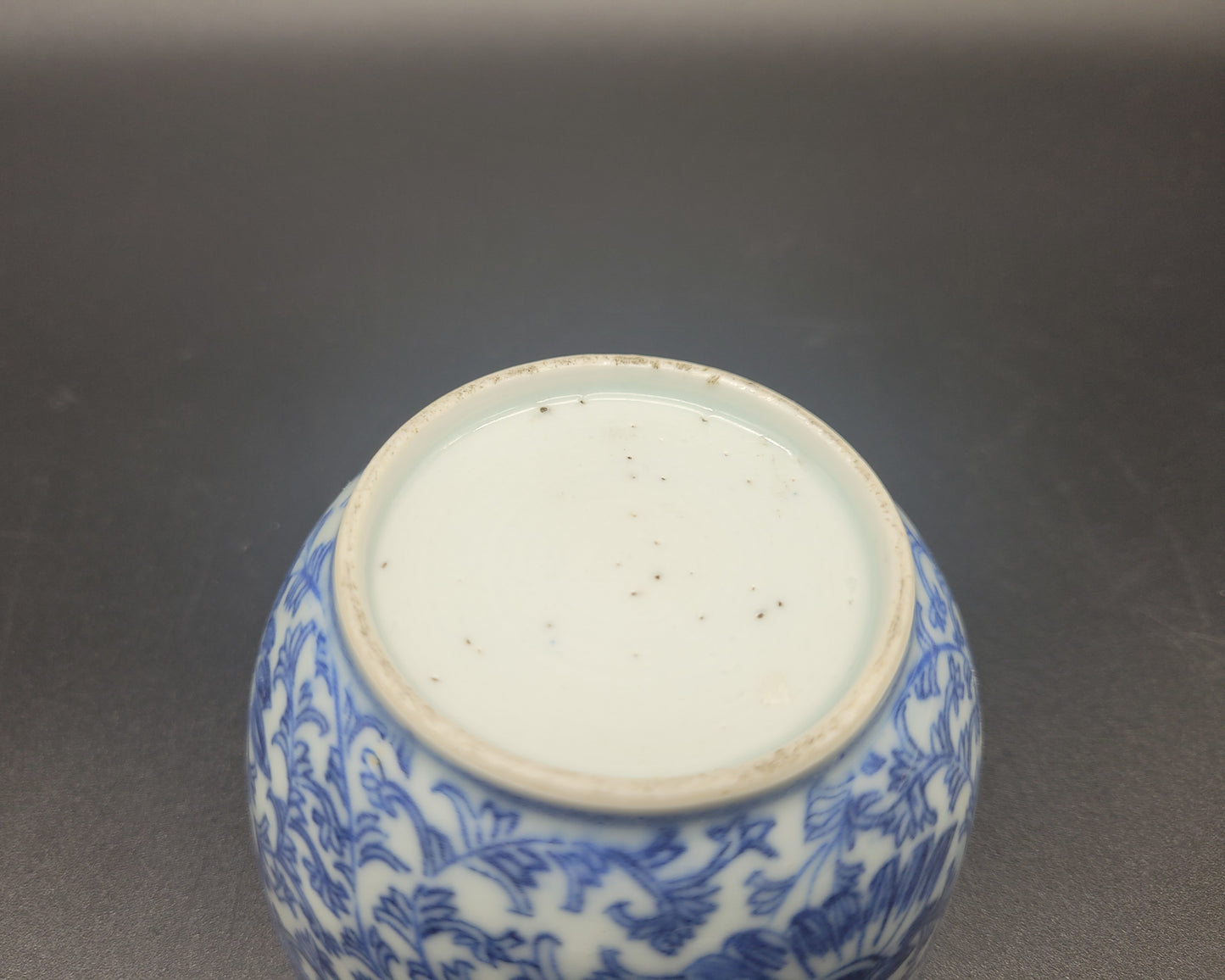 Chinese 18th century Blue & White Bowl with Wooden Stand