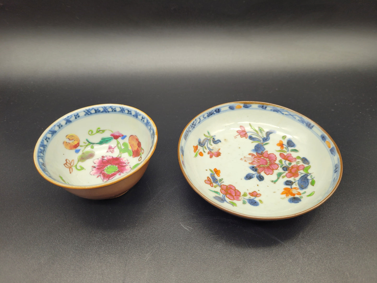 Chinese 18th Century Tea Bowl & Saucer with Cafe au Lait Glaze