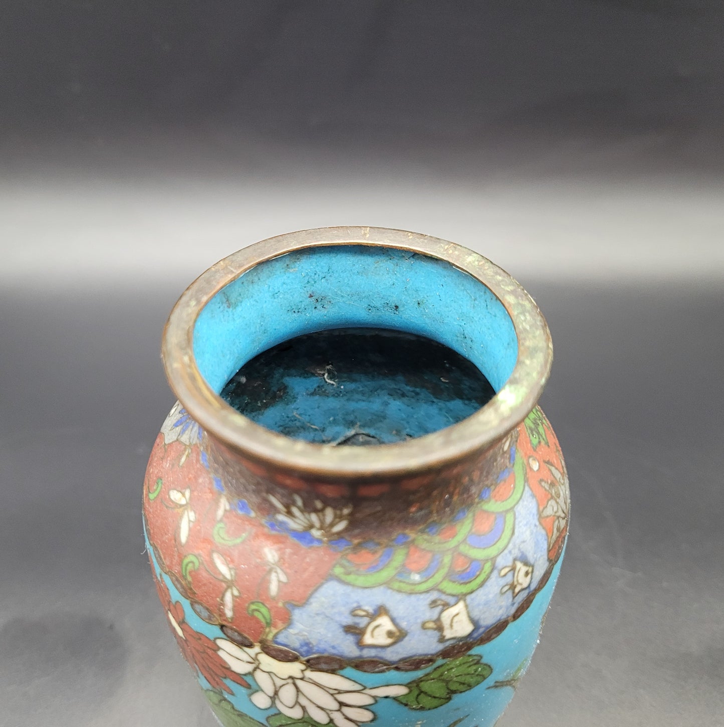 Antique Chinese Japanese Cloisonne Vase Ginger Jar Bowl 3 Pieces