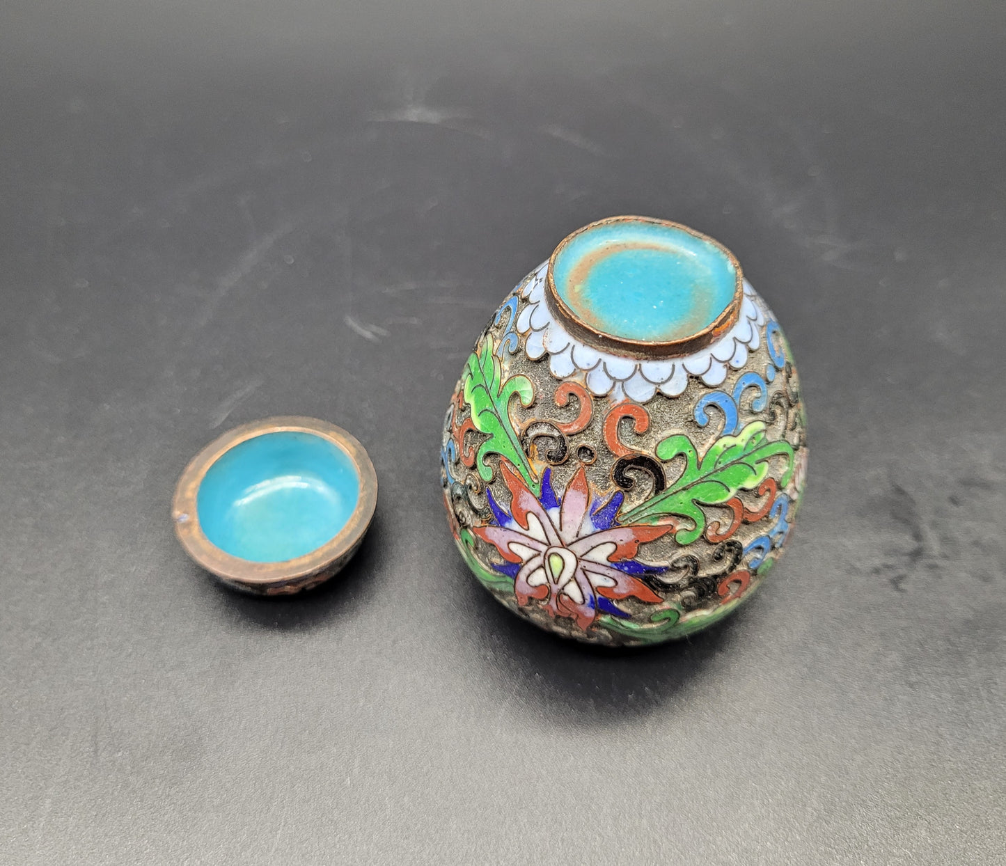 Antique Chinese Japanese Cloisonne Vase Ginger Jar Bowl 3 Pieces