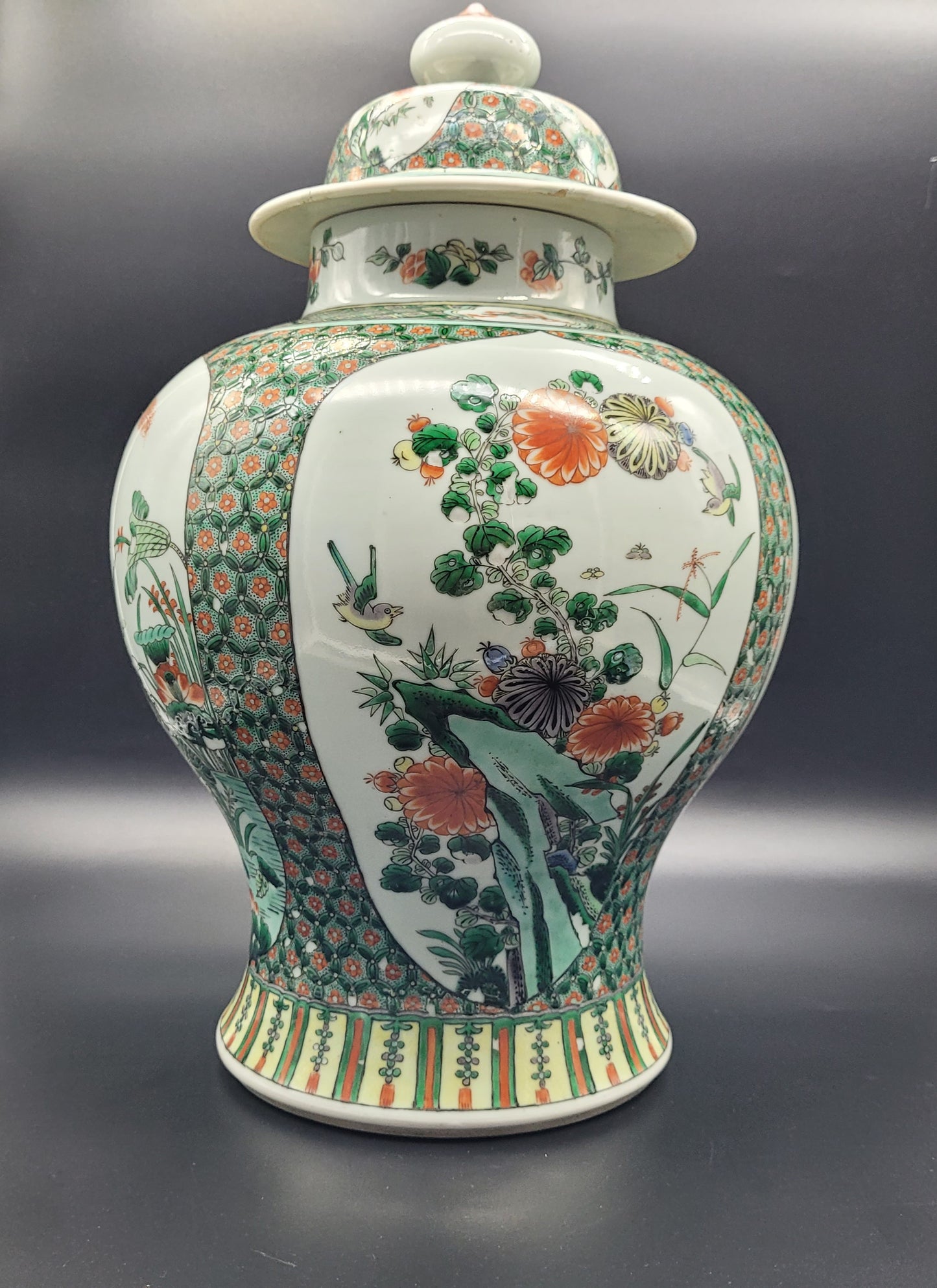 Chinese Antique Baluster Vase Temple Jar