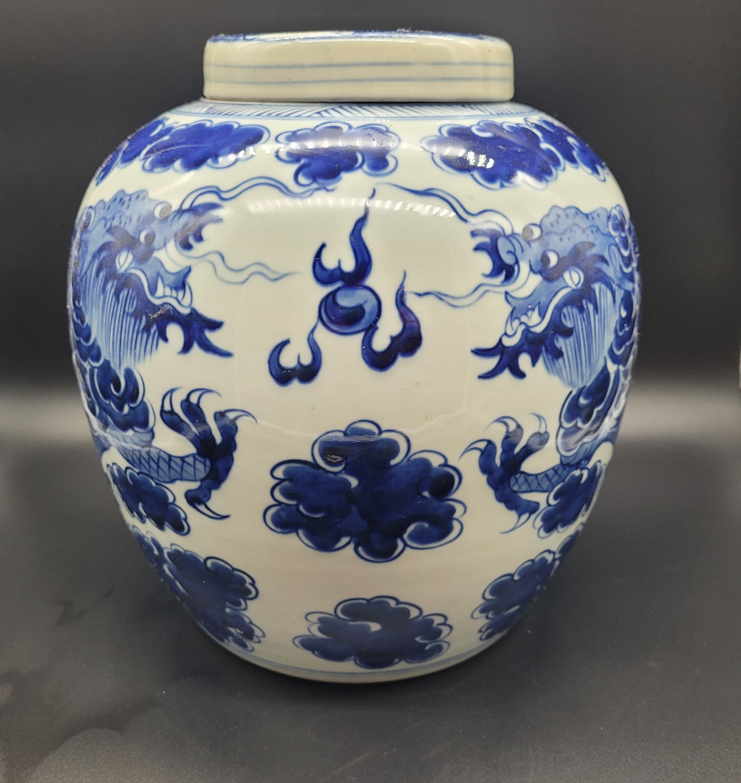 HUGE Antique Chinese Dragon Ginger Jar