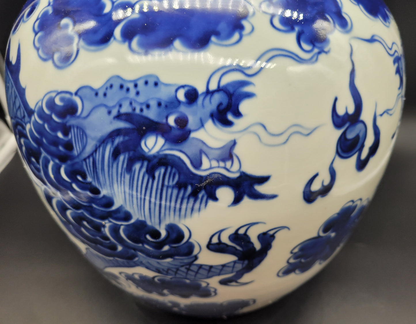 HUGE Chinese Dragon Ginger Jar Late 19th Early 20th Century