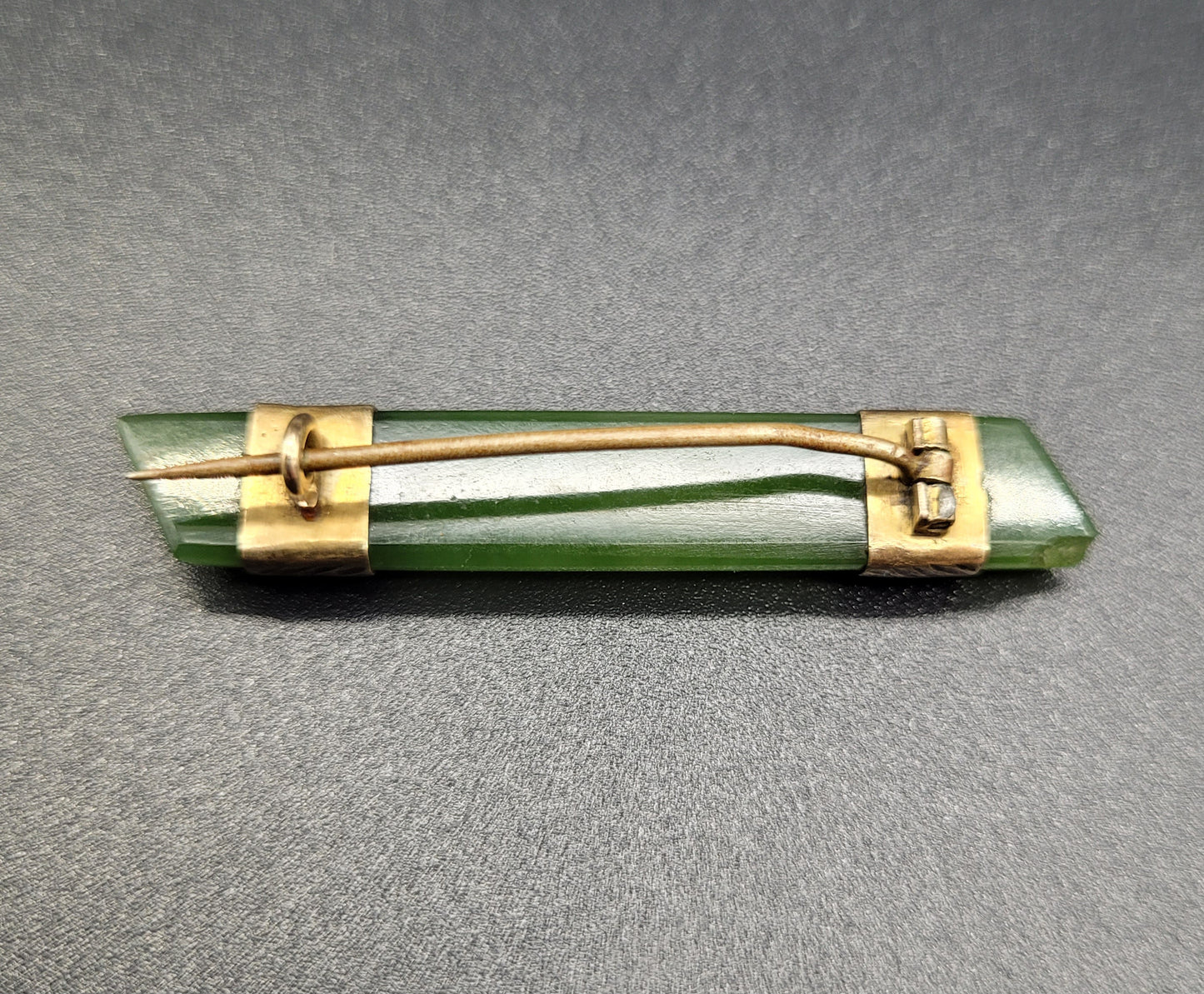 Chinese Antique JADE & GOLD Brooch / Pendent