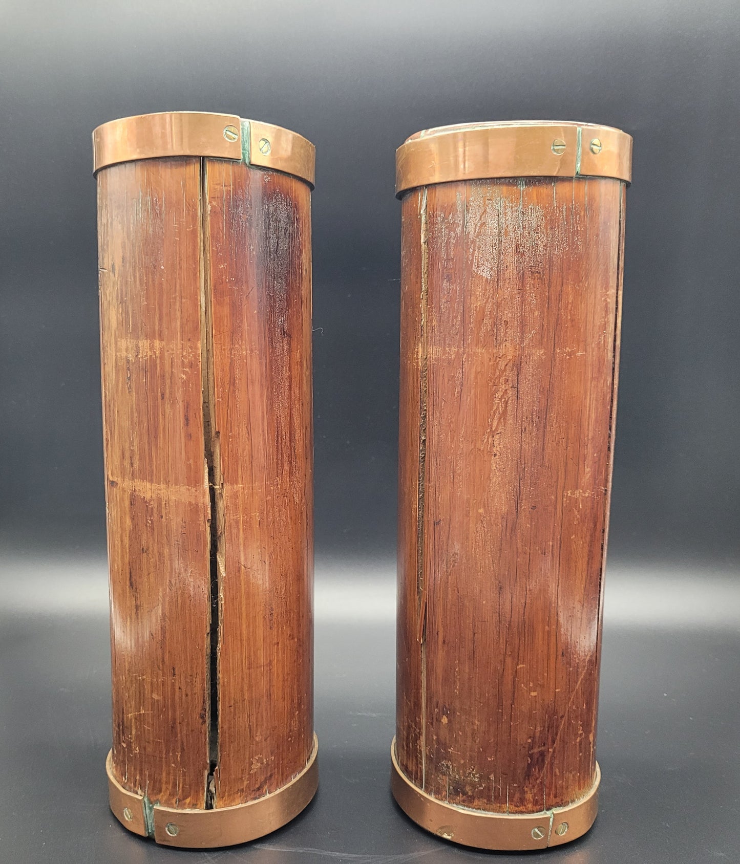Chinese Qing 19th Century Carved Bamboo Brush Pots