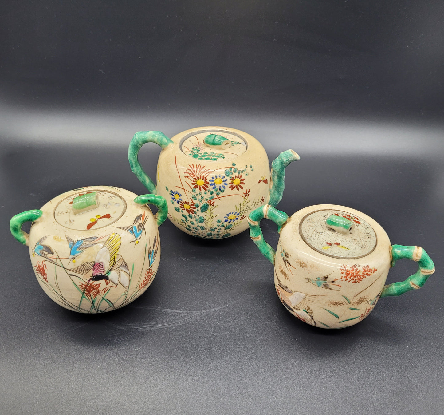 Antique Japanese TEA SET Satsuma Porcelain 19th Century