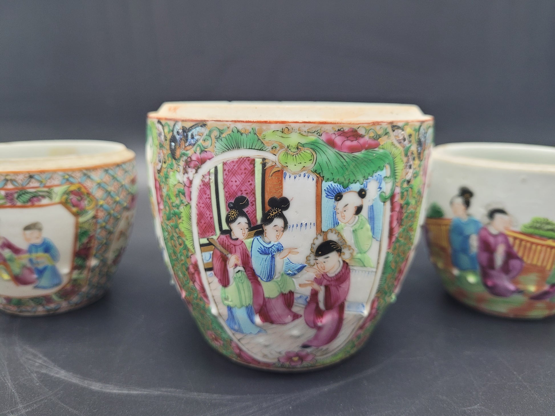 Chinese 19th century Famille Rose 3 Jars