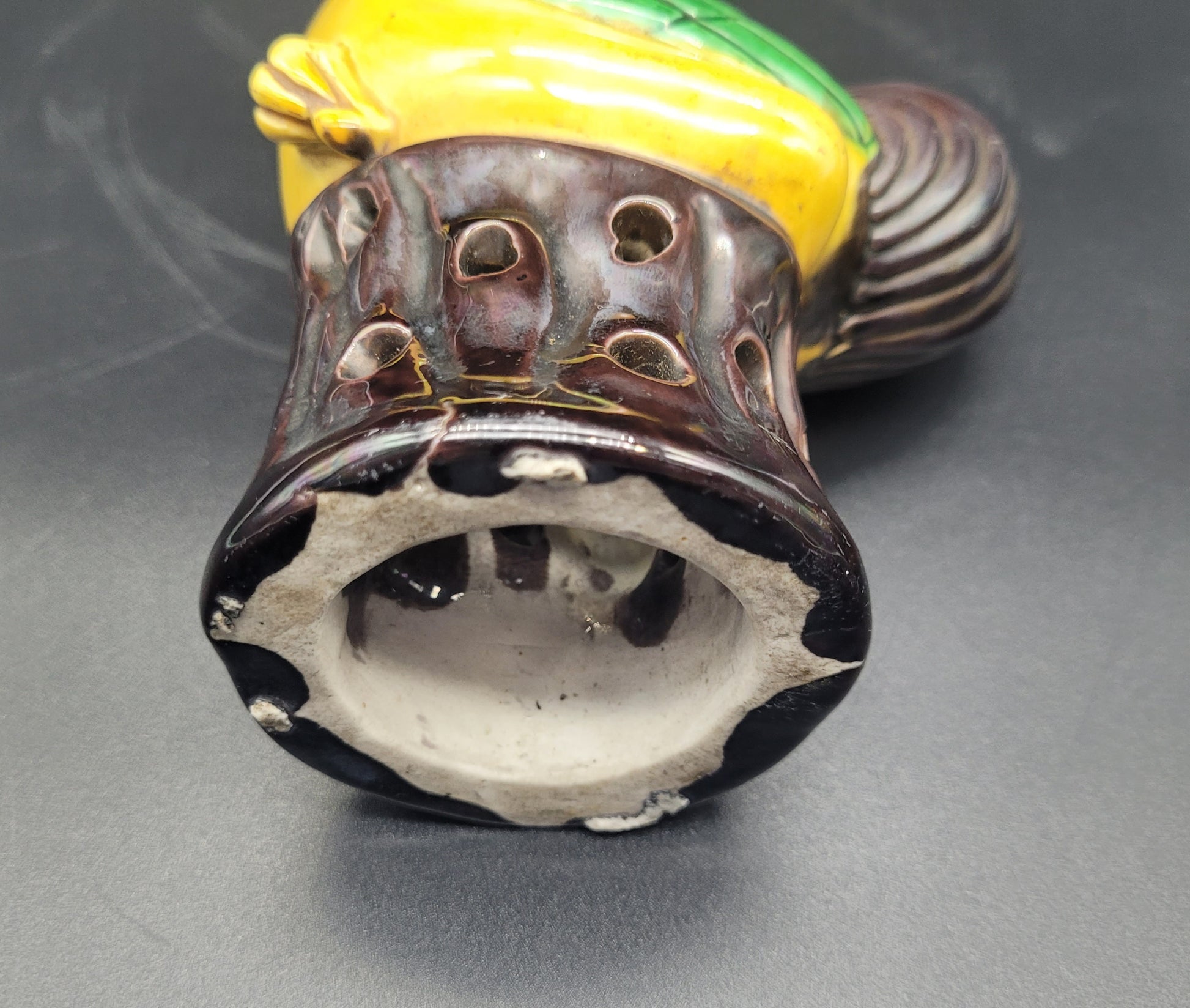 A Pair of Antique Chinese Qing Yellow Glazed Pottery Cockerels