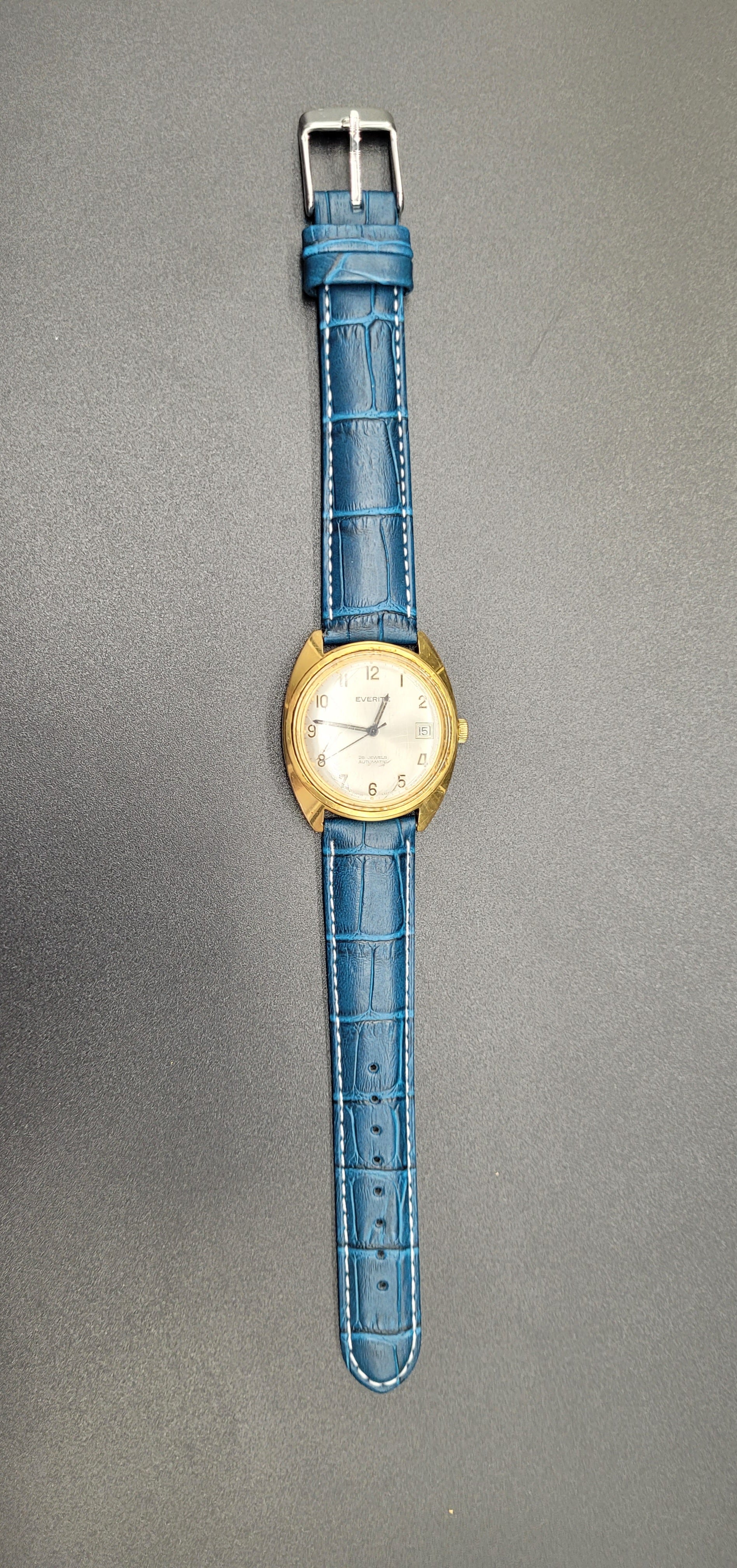 Vintage 1960s Swiss Watch EVERITE Automatic 25 Jewels