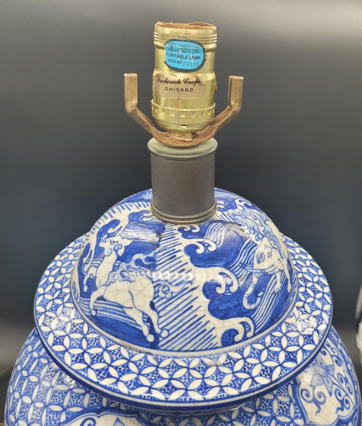 Rare HUGE Vintage Frederick Cooper Chinese Style Lamp