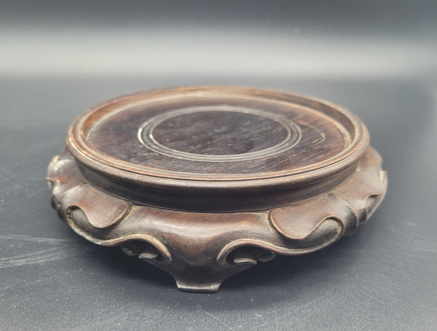 Chinese Famille Vert LARGE Ginger Jar & Carved Wooden Stand 19th Century