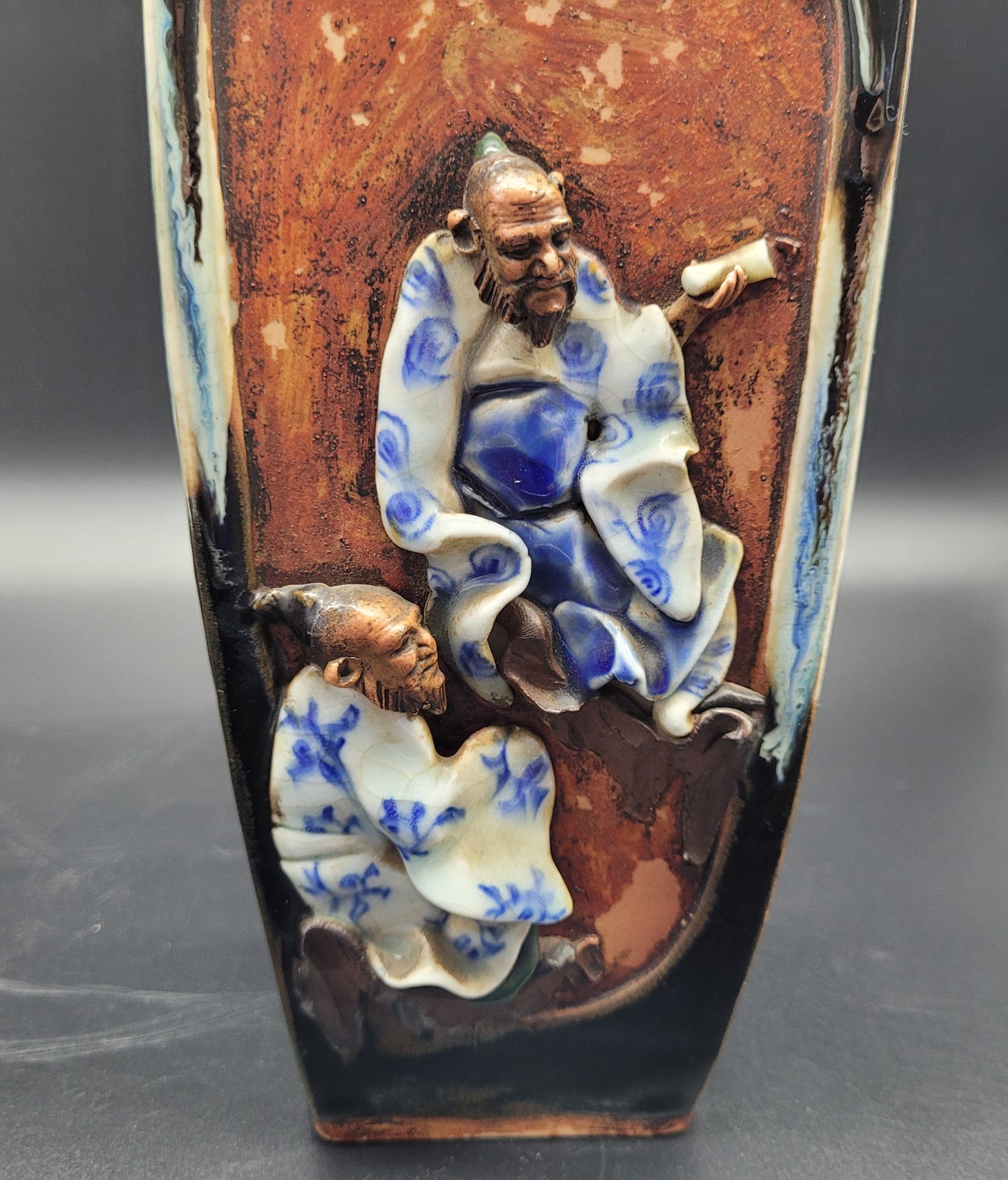 Highly Detailed Japanese Meiji Sumida Gawa Pottery Vases Signed By The Artist Late 19th Century Meiji period ANTIQUES ONLINE