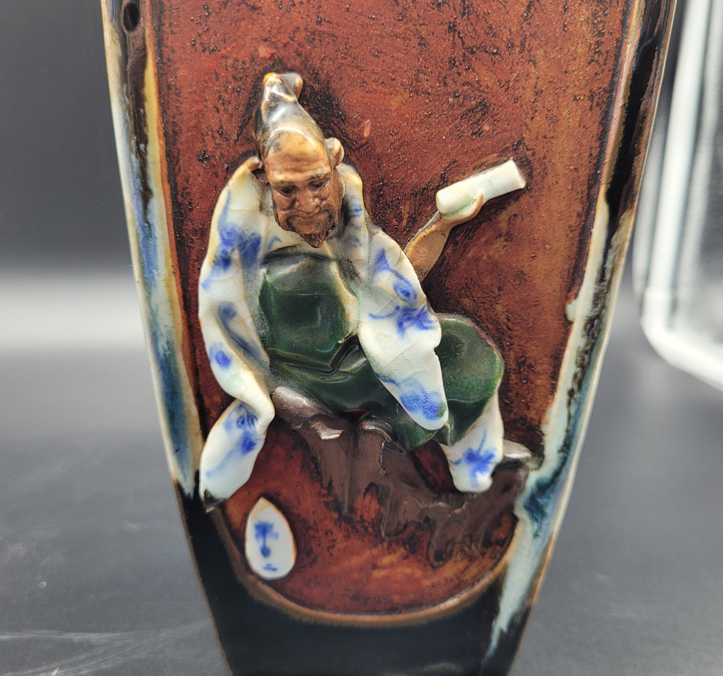 Highly Detailed Japanese Meiji Sumida Gawa Pottery Vases Signed By The Artist Late 19th Century Meiji period JAPANESE ART FOR SALE