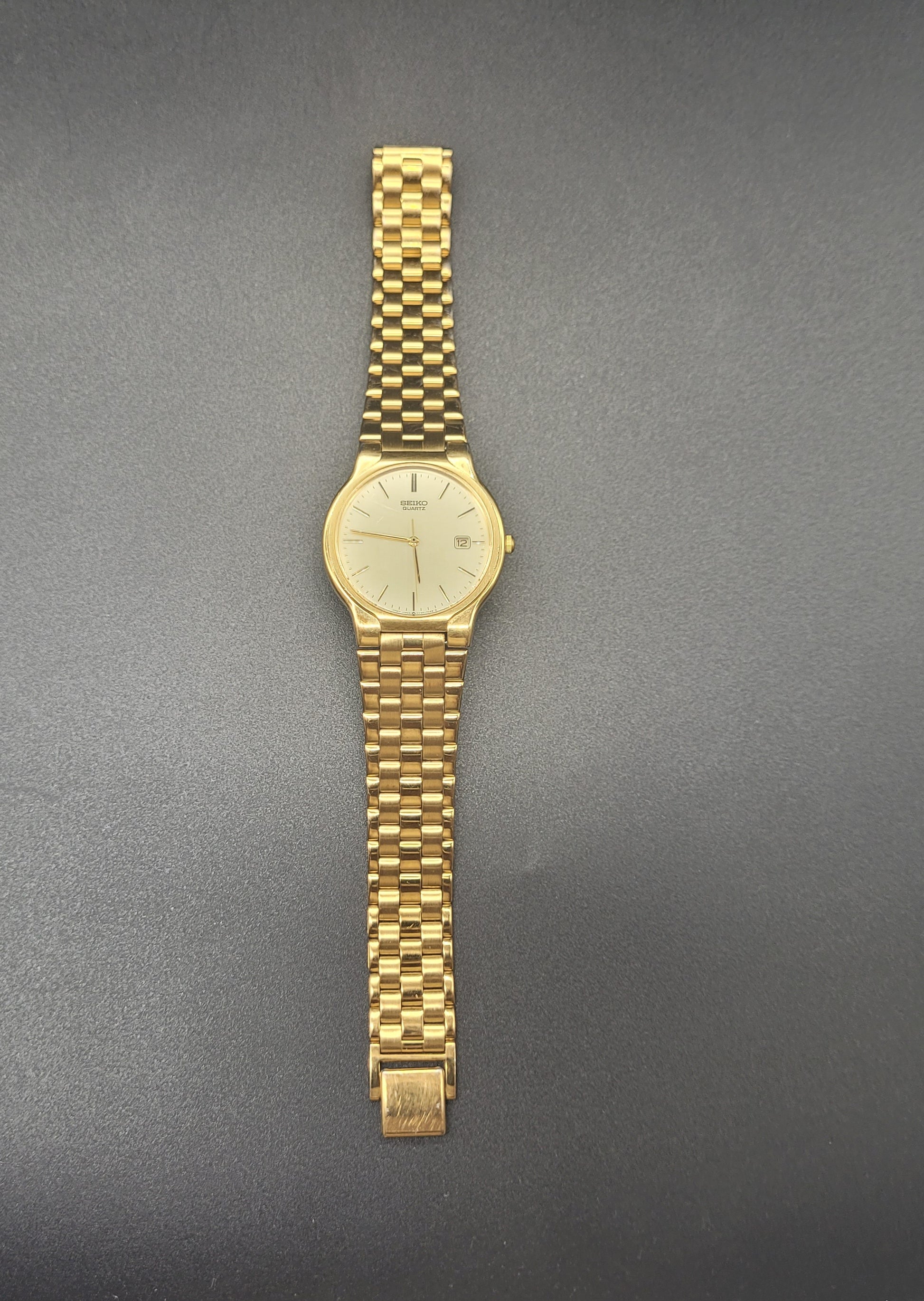 Vintage Seiko Gold Plated Watch Champagne Dial 36mm KB Antiques