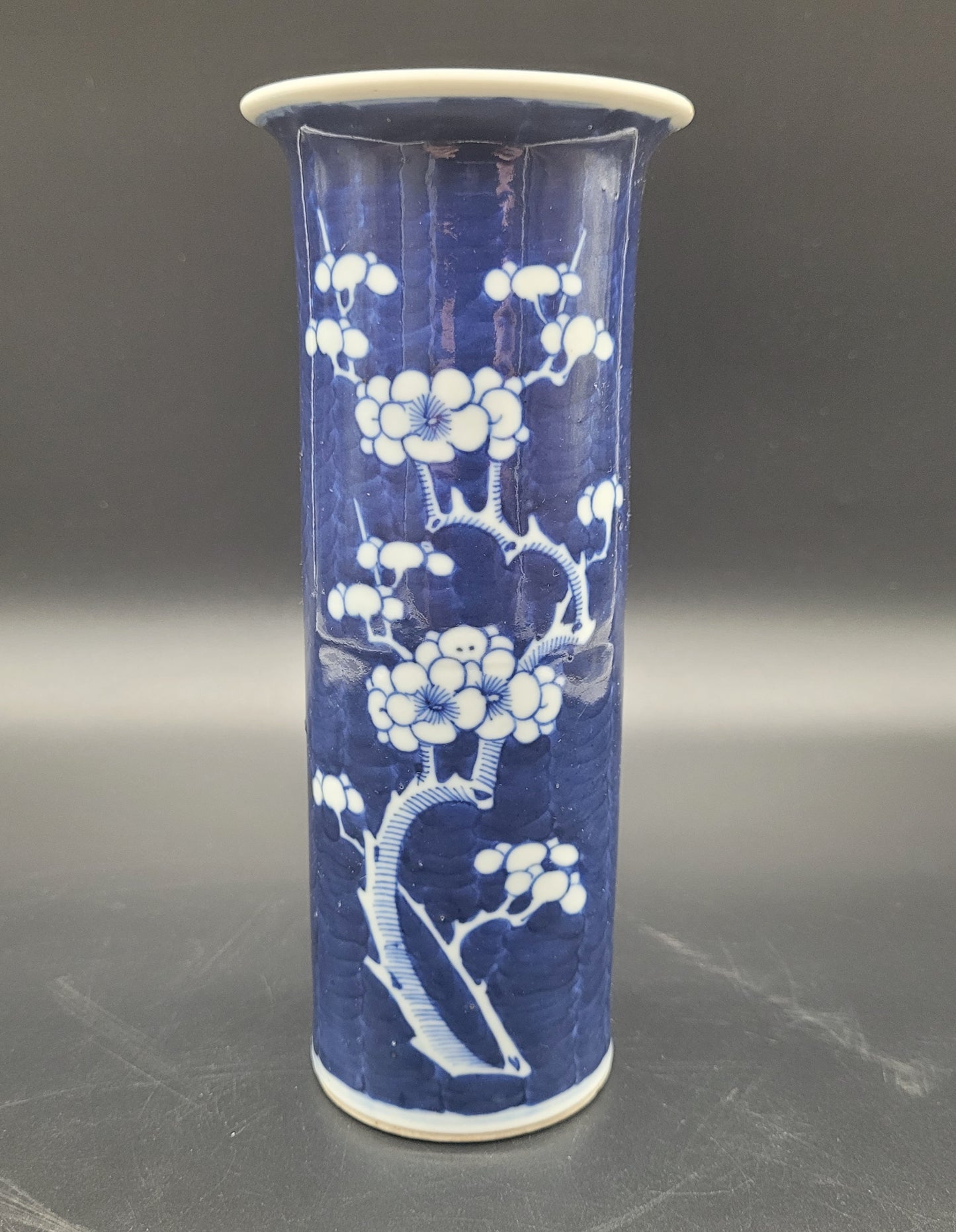 Chinese Qing Dynasty Prunus Pattern Brush Pot with 19th century CHINA Mark